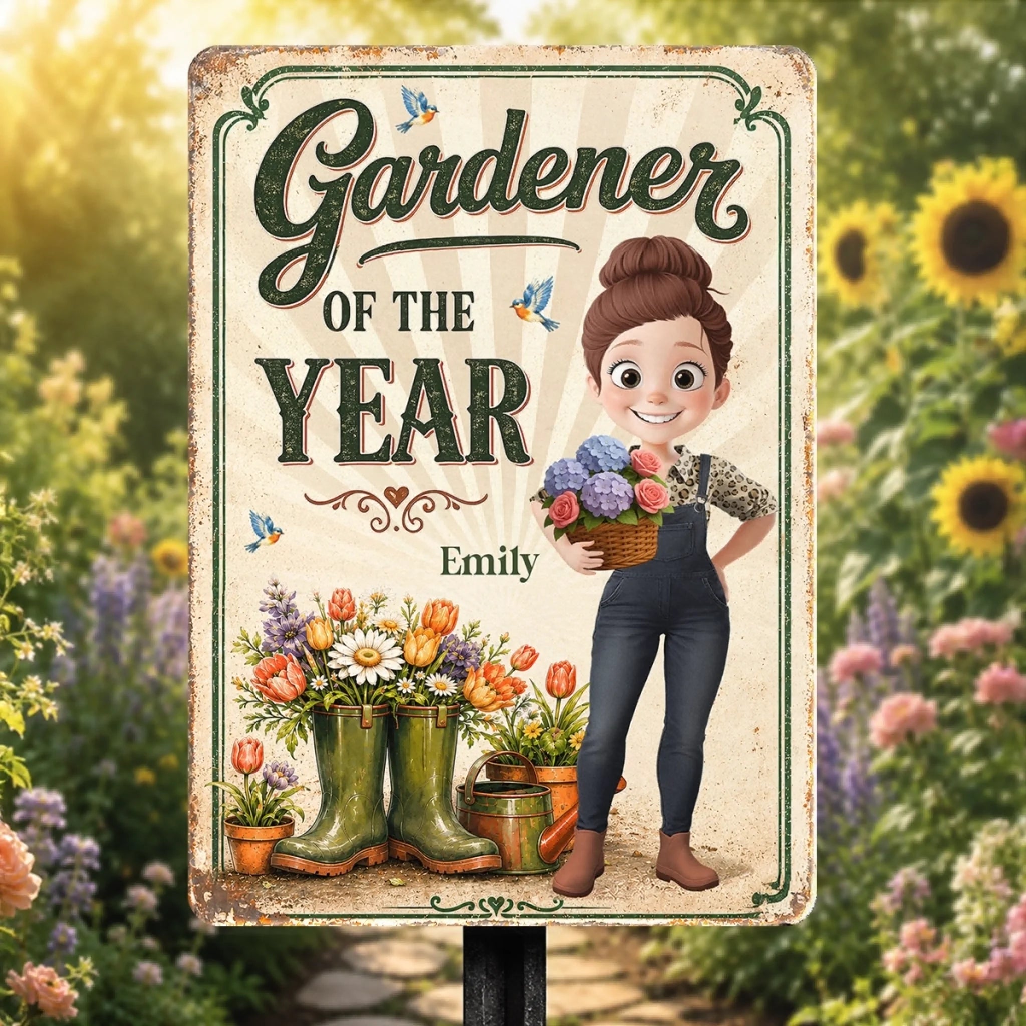 Custom Home Decor Metal Sign Personalized Birthday Garden Gift for Gardeners Greenery Is My Therapy