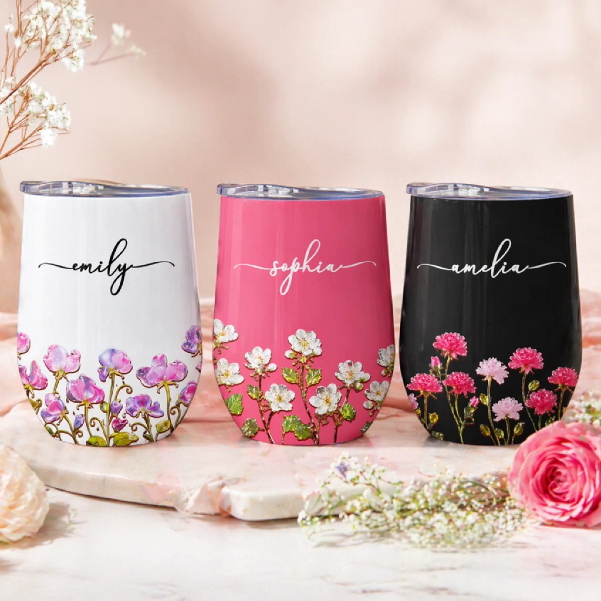 Custom Wine Tumbler Personalized Best Friend Birthday Gift for Women, Sisters, BFF and Wine Lovers
