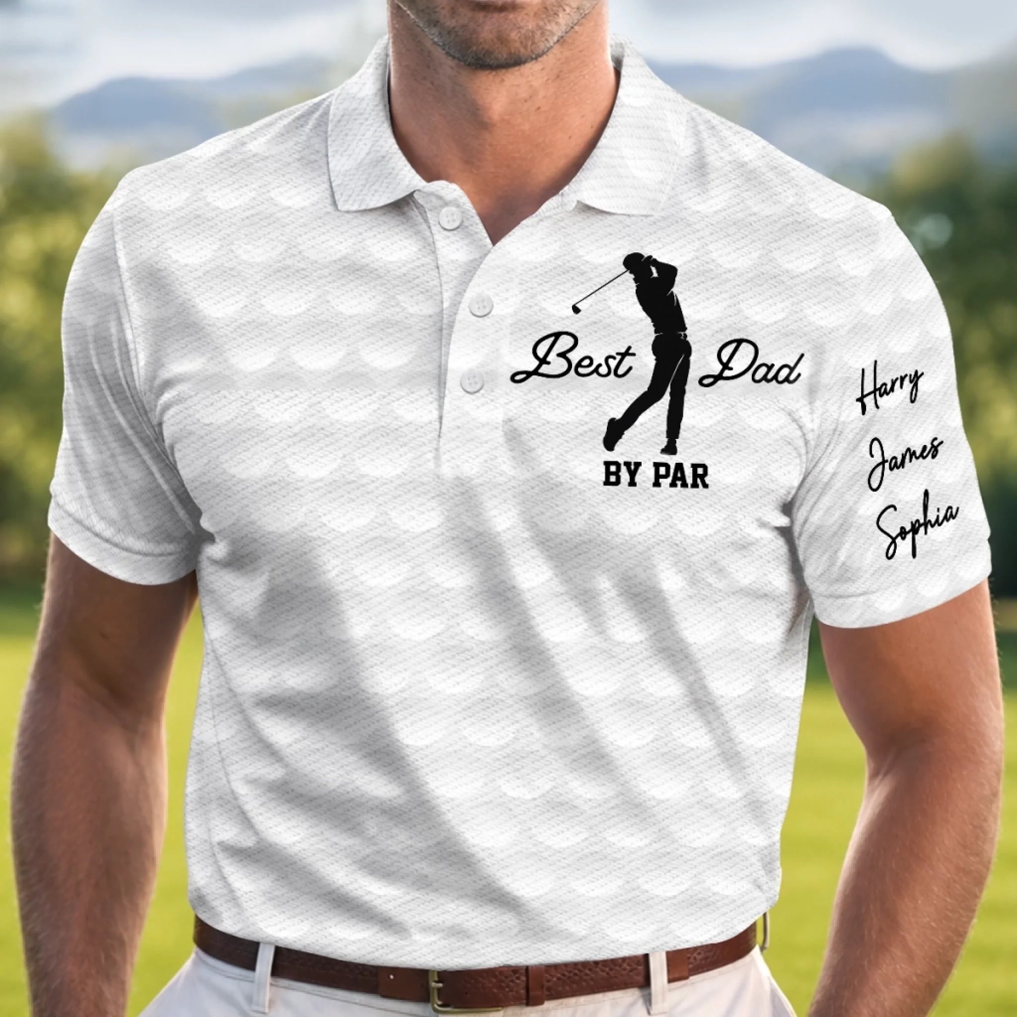 Custom Polo Shirt Personalized Father's Day Birthday Golf Gift for Dad or Grandpa Born to Golf Forced to Work