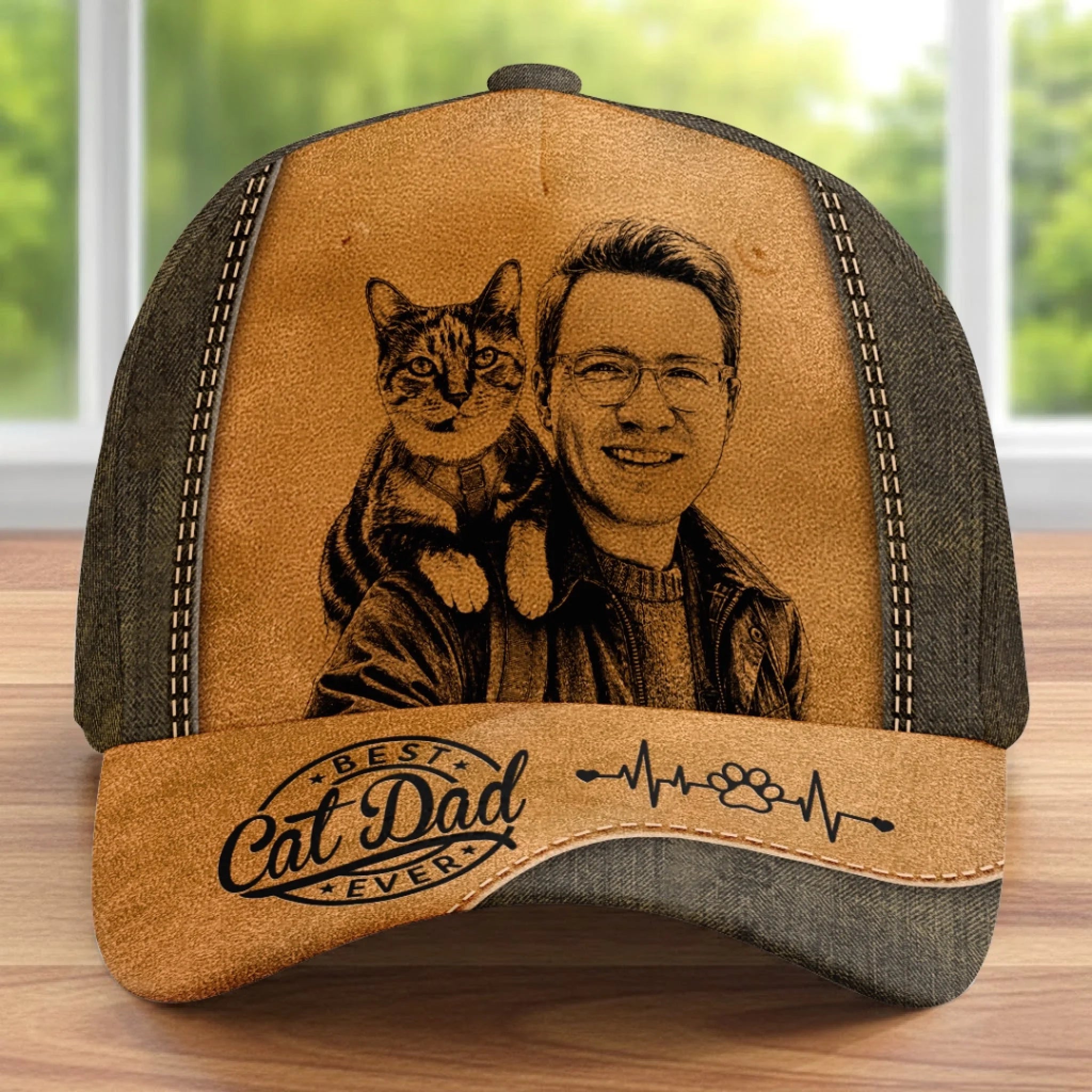 Custom Photo Cap Personalized Father's Day or Birthday Gift for Dog Dads Cat Moms and Pet Lovers
