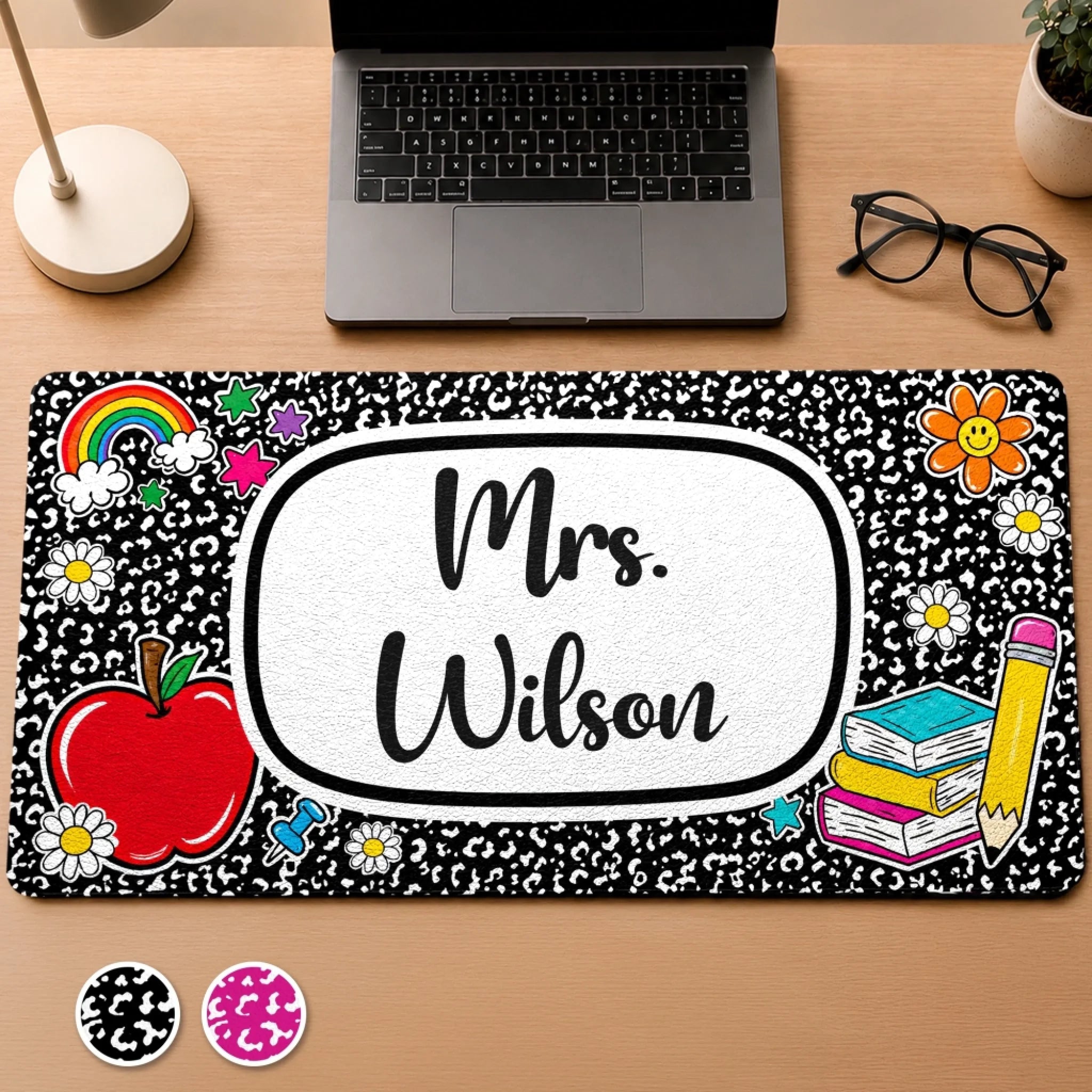 Custom Desk Mat Personalized Birthday Gift for Teachers, Best Teacher Ever Desk Mat