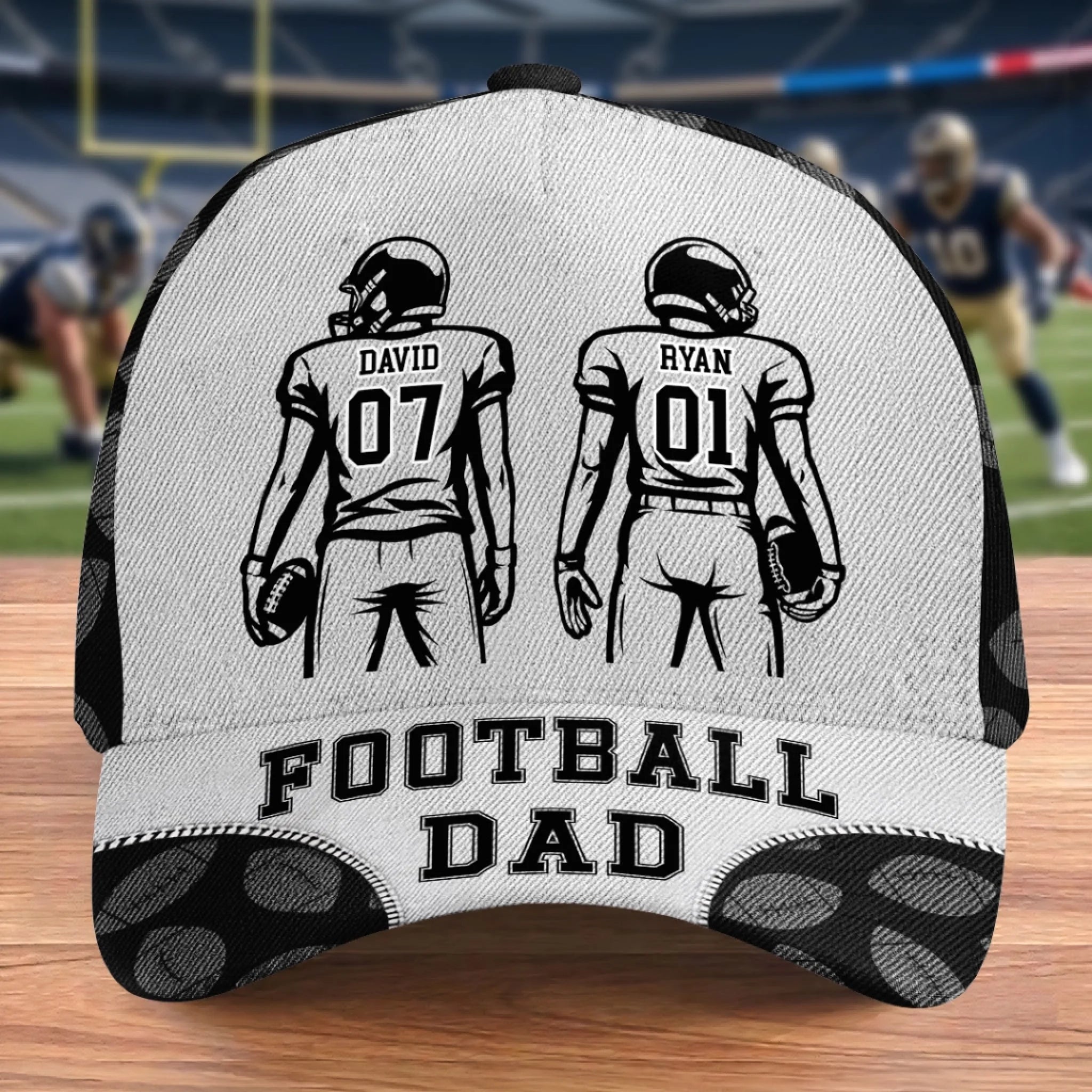 Custom American Football Cap Personalized Gift for Dad Grandpa Football Fans Friday Night Lights