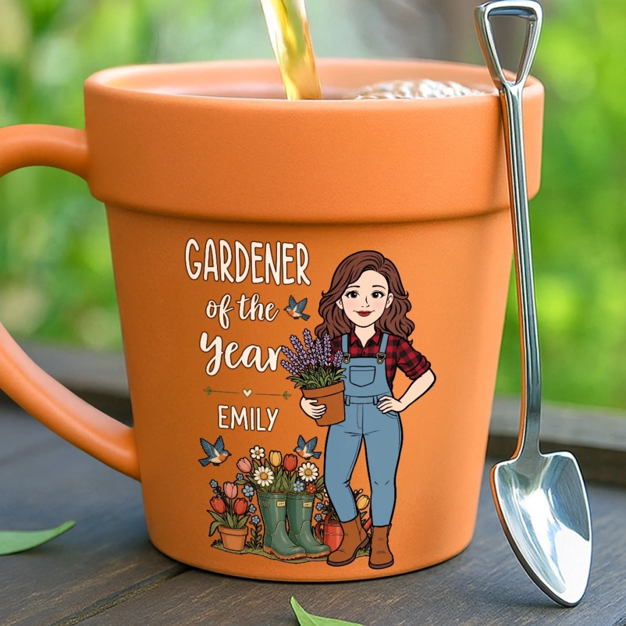 Custom Plant Pot Ceramic Mug Personalized Birthday Garden Gift for Gardeners Garden Girl Era