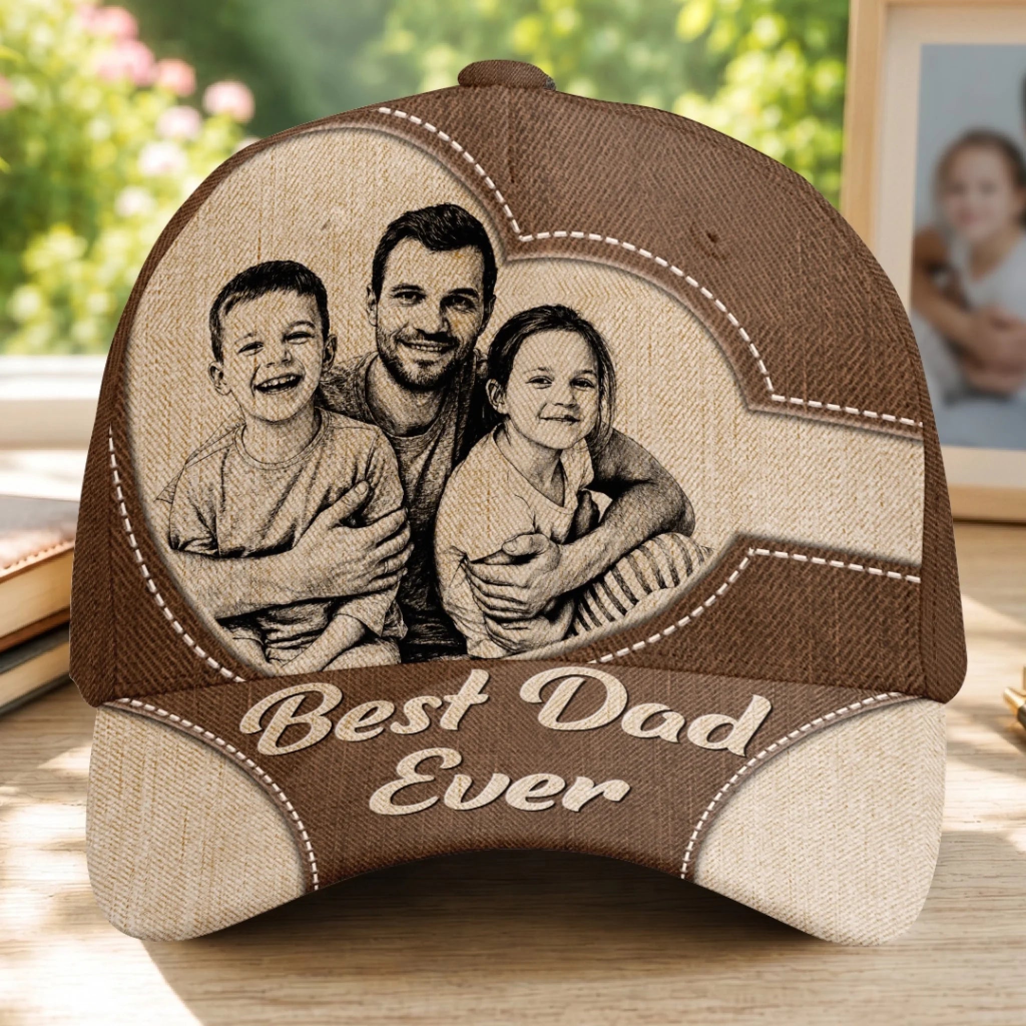 Custom Photo Cap Personalized Father's Day Gift for Dad or Grandpa Best Dad in the World Classic Cap