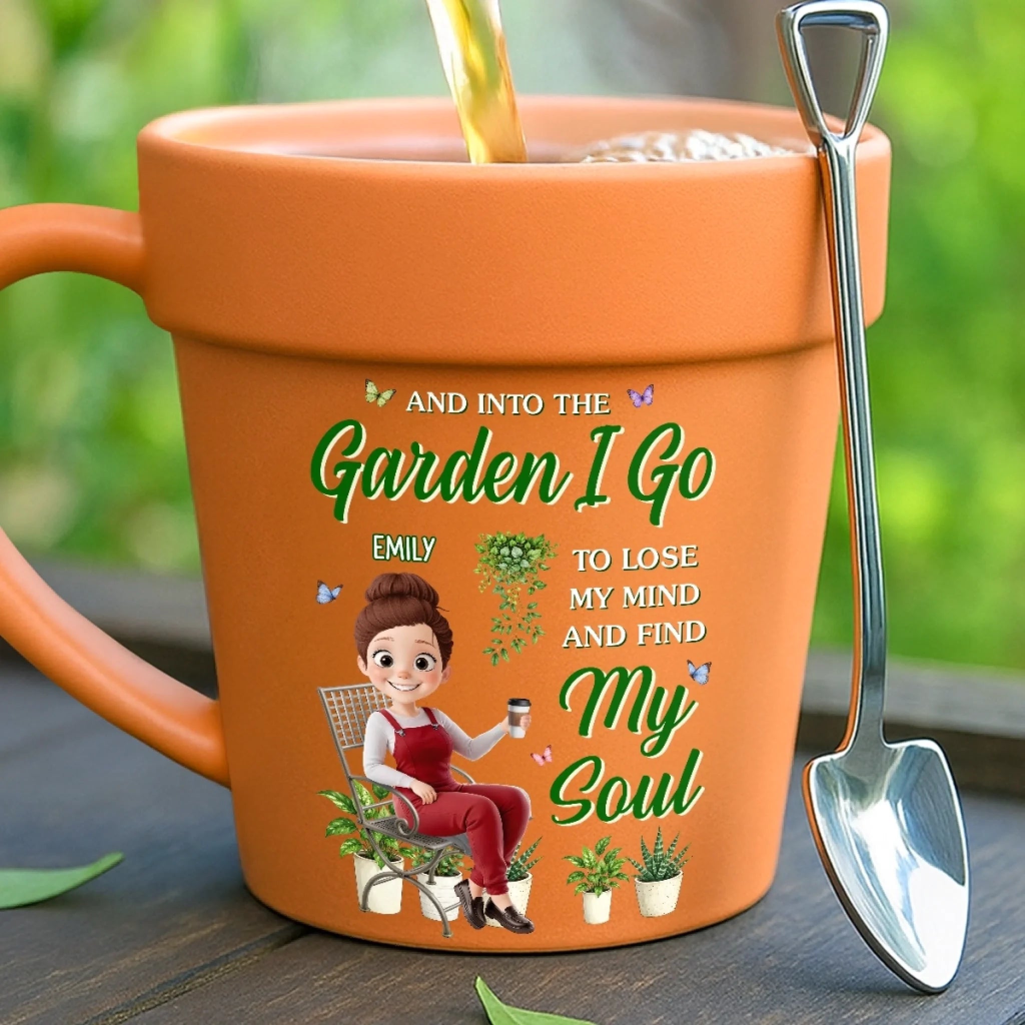 Custom Plant Pot Ceramic Mug Personalized Birthday Garden Gift for Gardeners