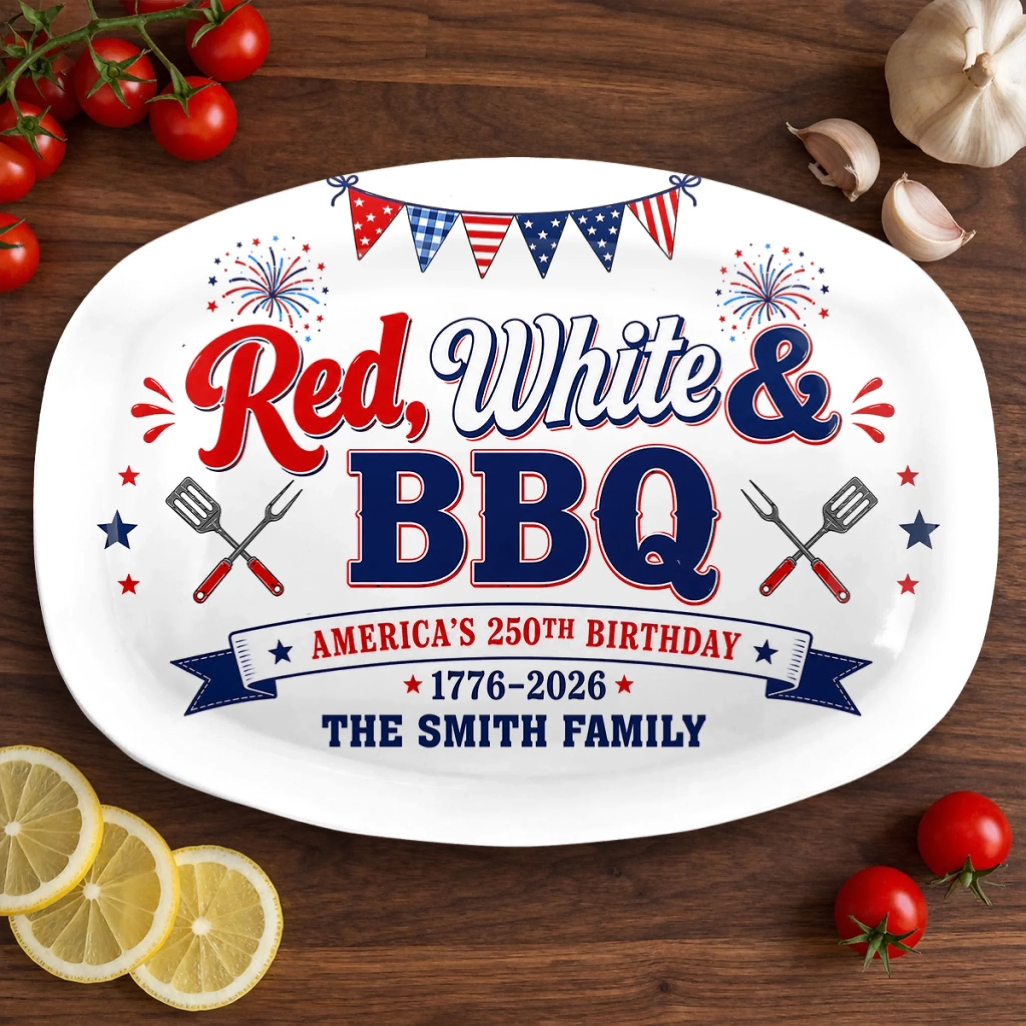 Custom Platter Personalized America 250th Anniversary Gift for Mom Dad Siblings and Kids