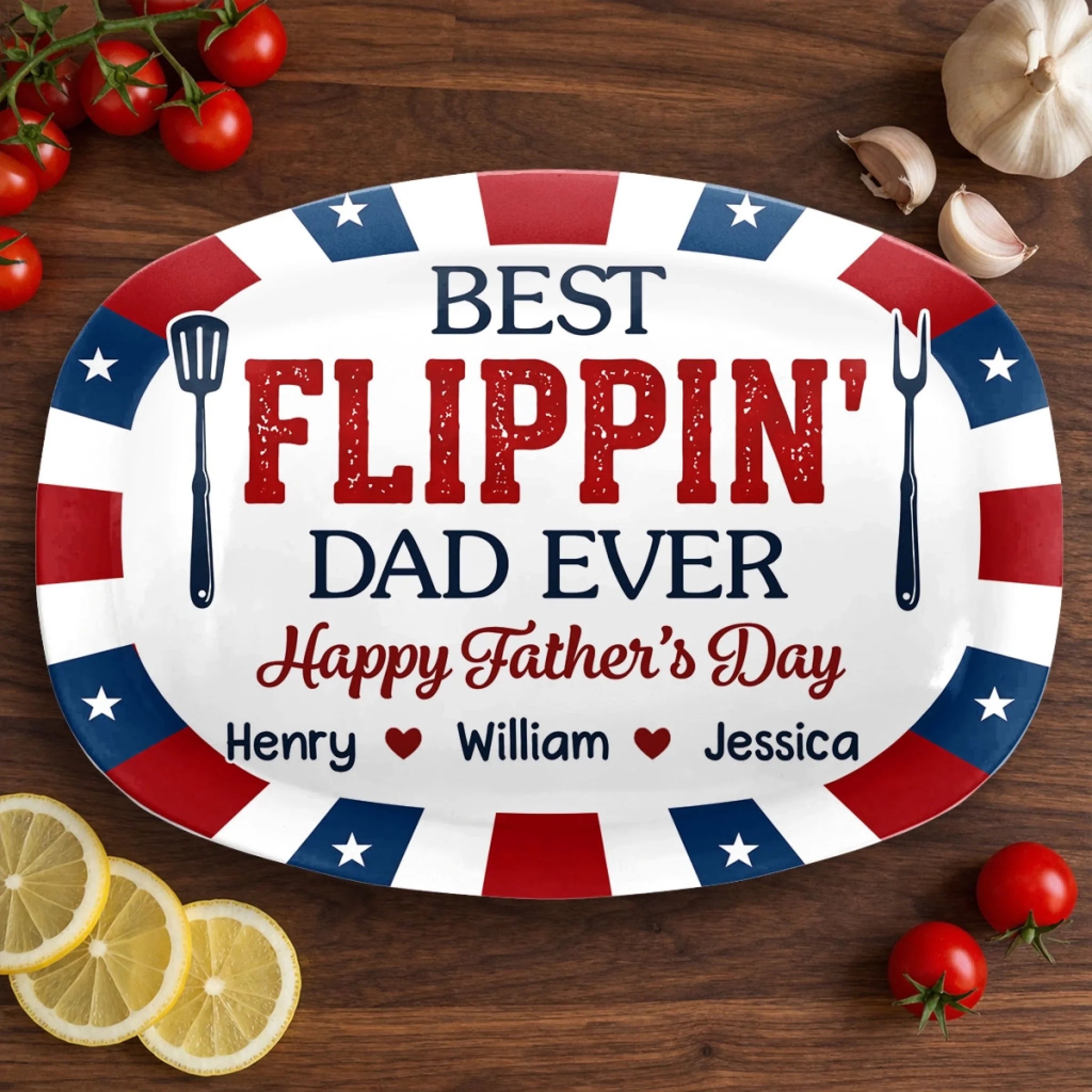 Custom Platter Personalized Father's Day or Birthday Gift for Dad and Grandpa Made With Love