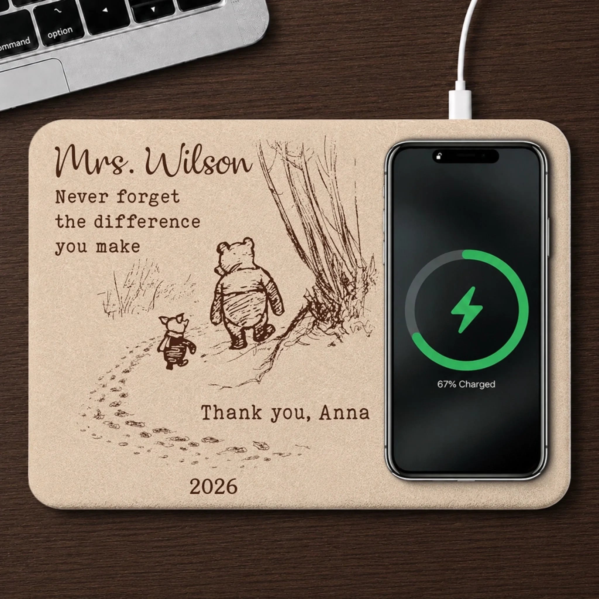 Custom Charging Mat Personalized Birthday Gift for Teachers Never Forget Your Impact