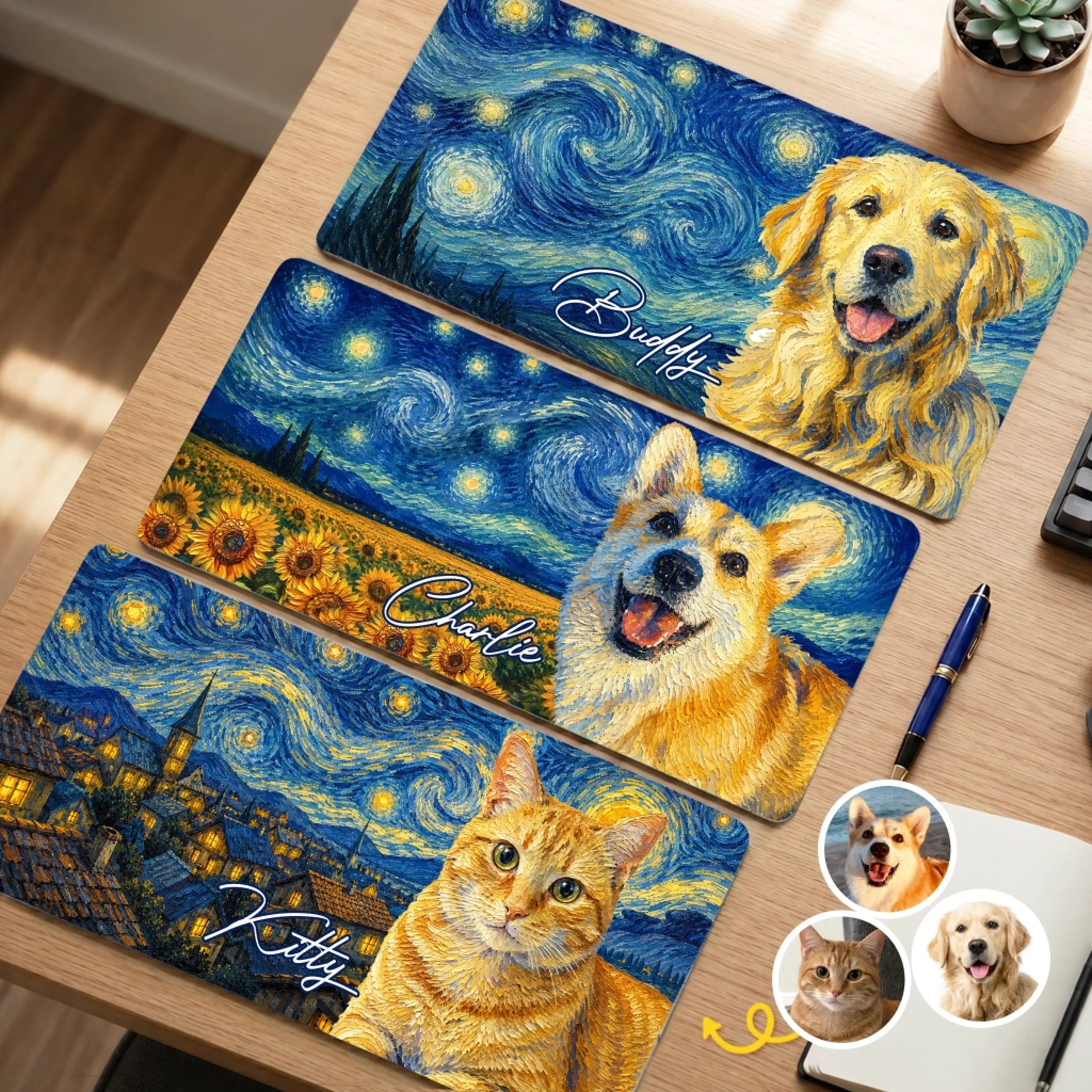 Custom Photo Desk Mat Personalized Father’s Day Birthday Gift for Dog and Cat Lovers