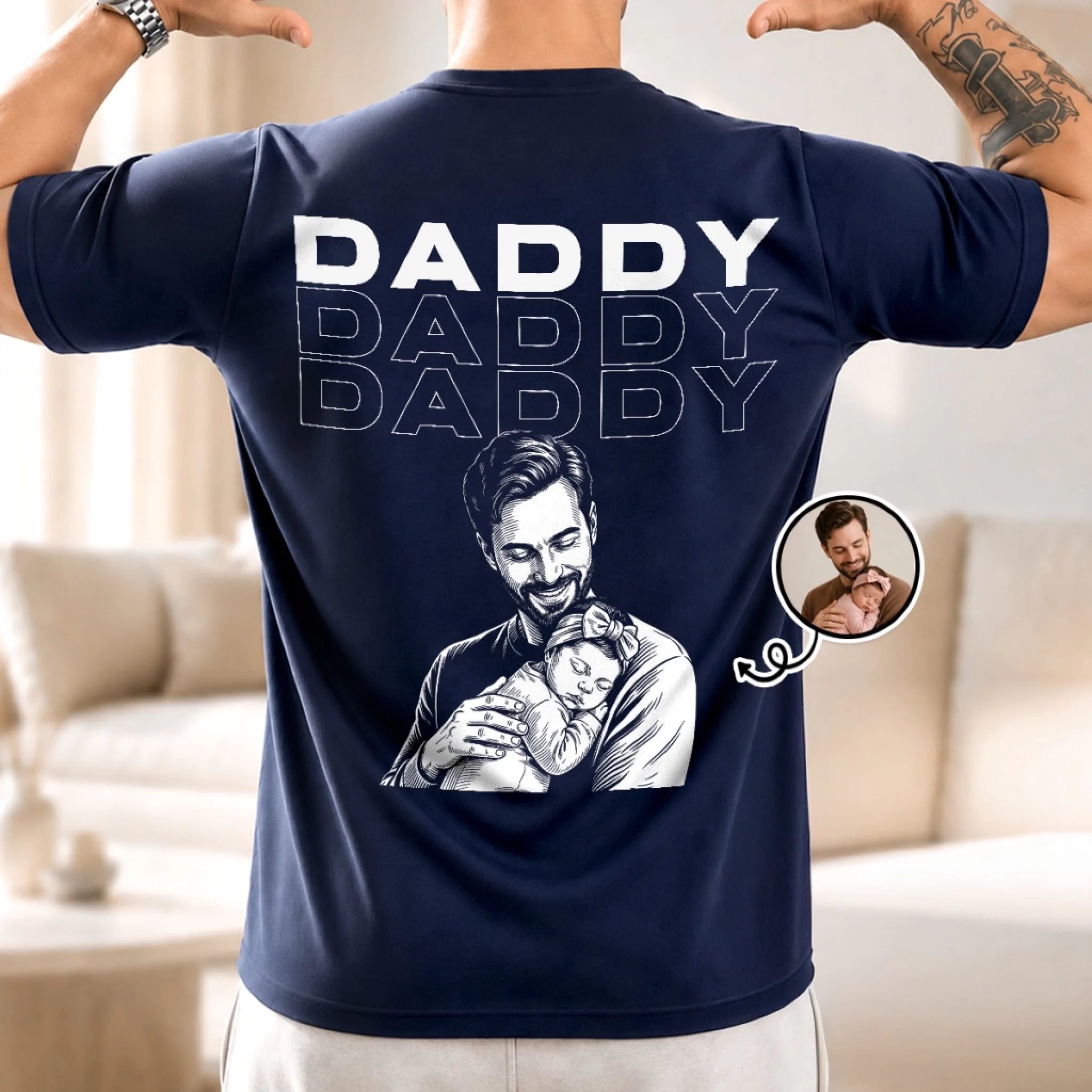 Custom Photo T-Shirt or Hoodie Personalized Father’s Day Birthday Gift for Dad or Grandpa