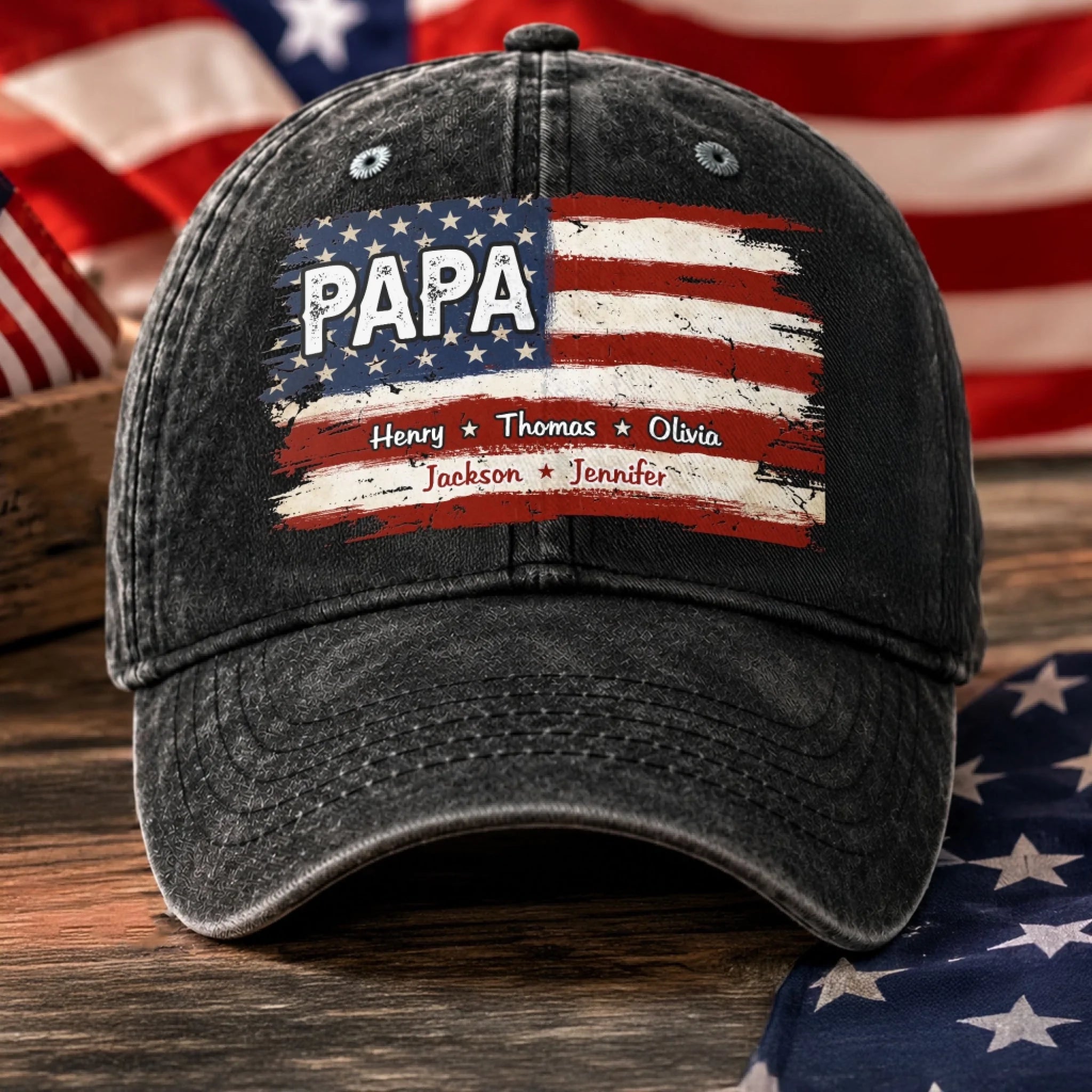 Custom Washed Baseball Cap Personalized Father's Day Birthday Gift for Dad or Grandpa Dad Is Always My Hero