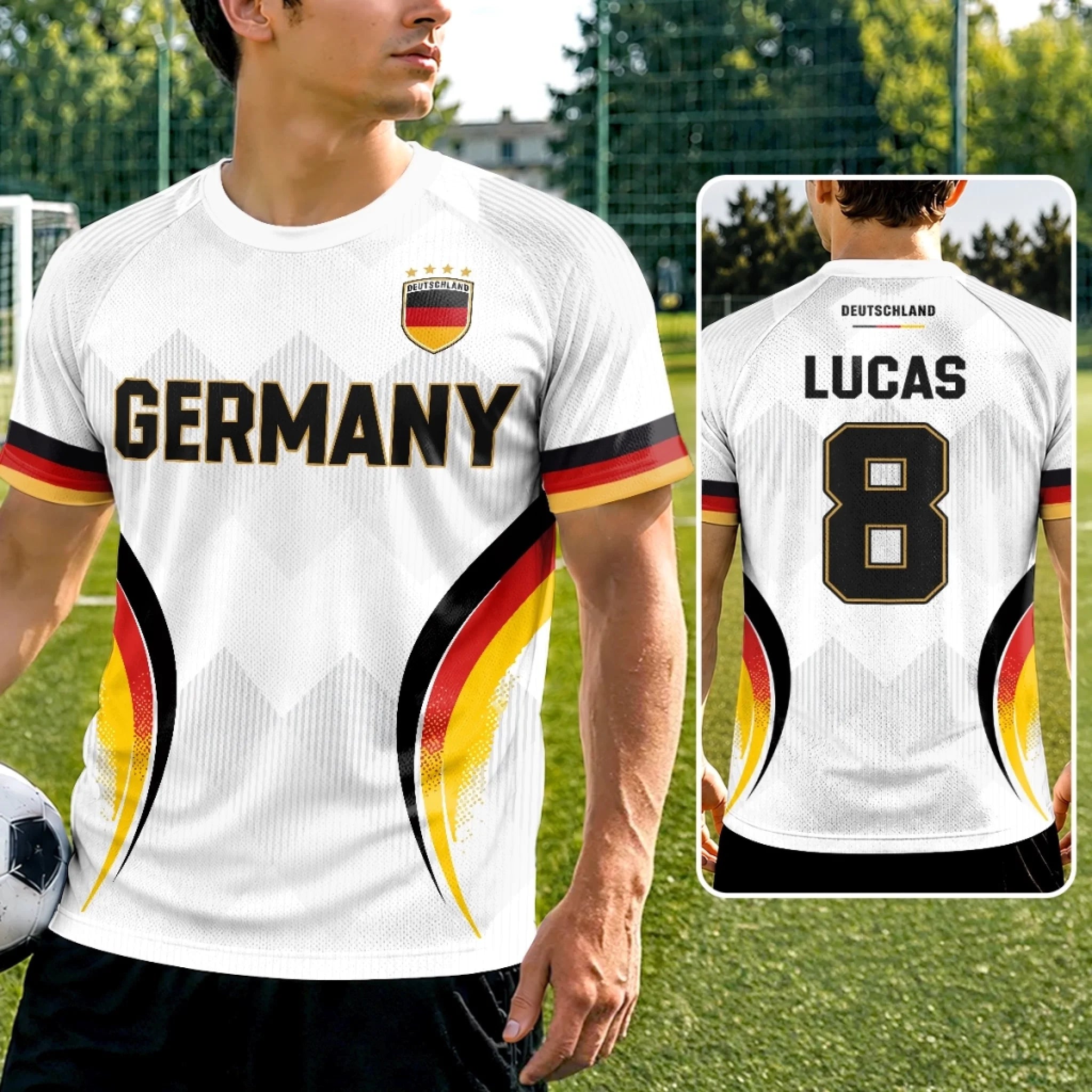Custom Men's Germany 2026 Jersey Shirt, Personalized Birthday Gift for Soccer Fans