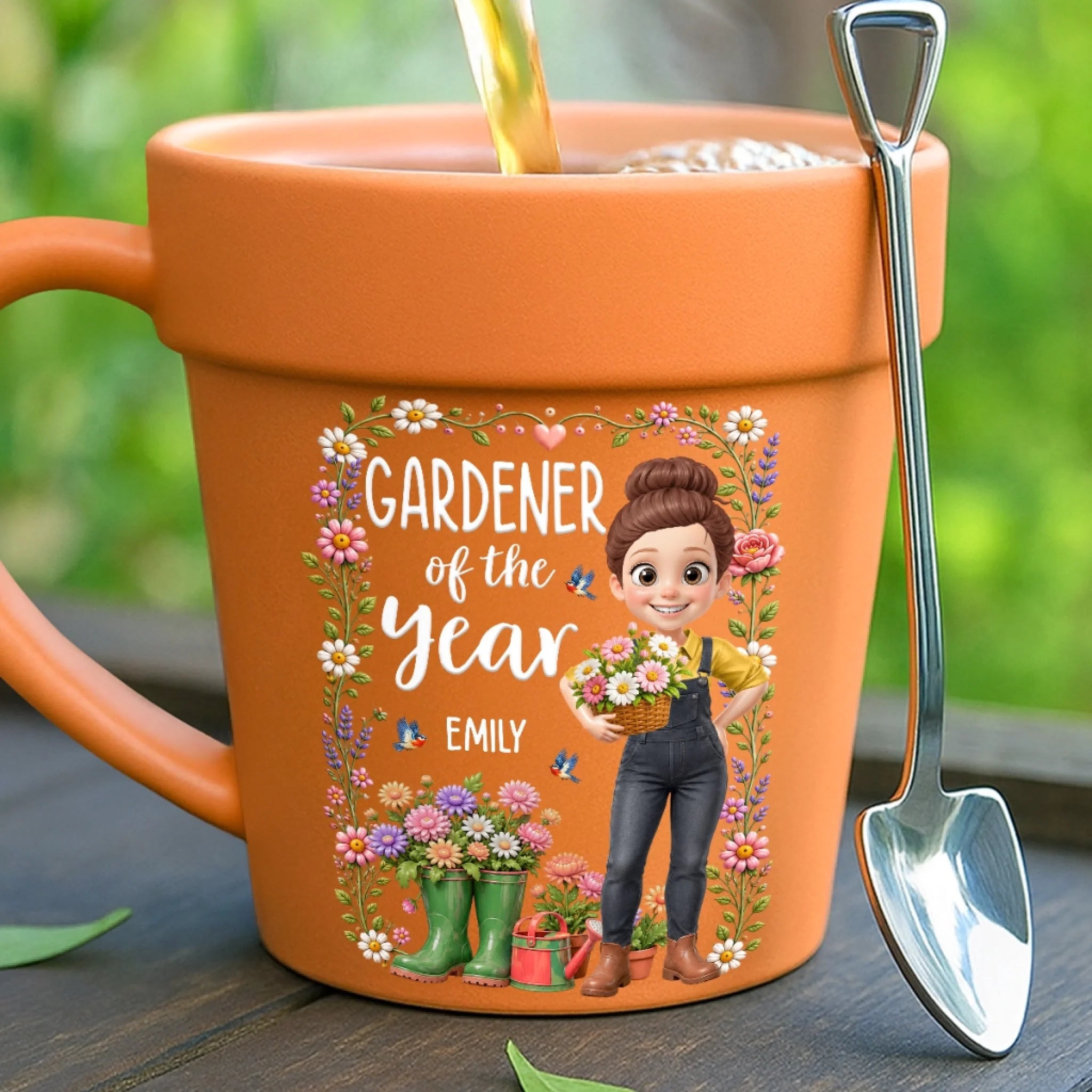Custom Plant Pot Ceramic Mug Personalized Birthday Garden Gift for Gardeners