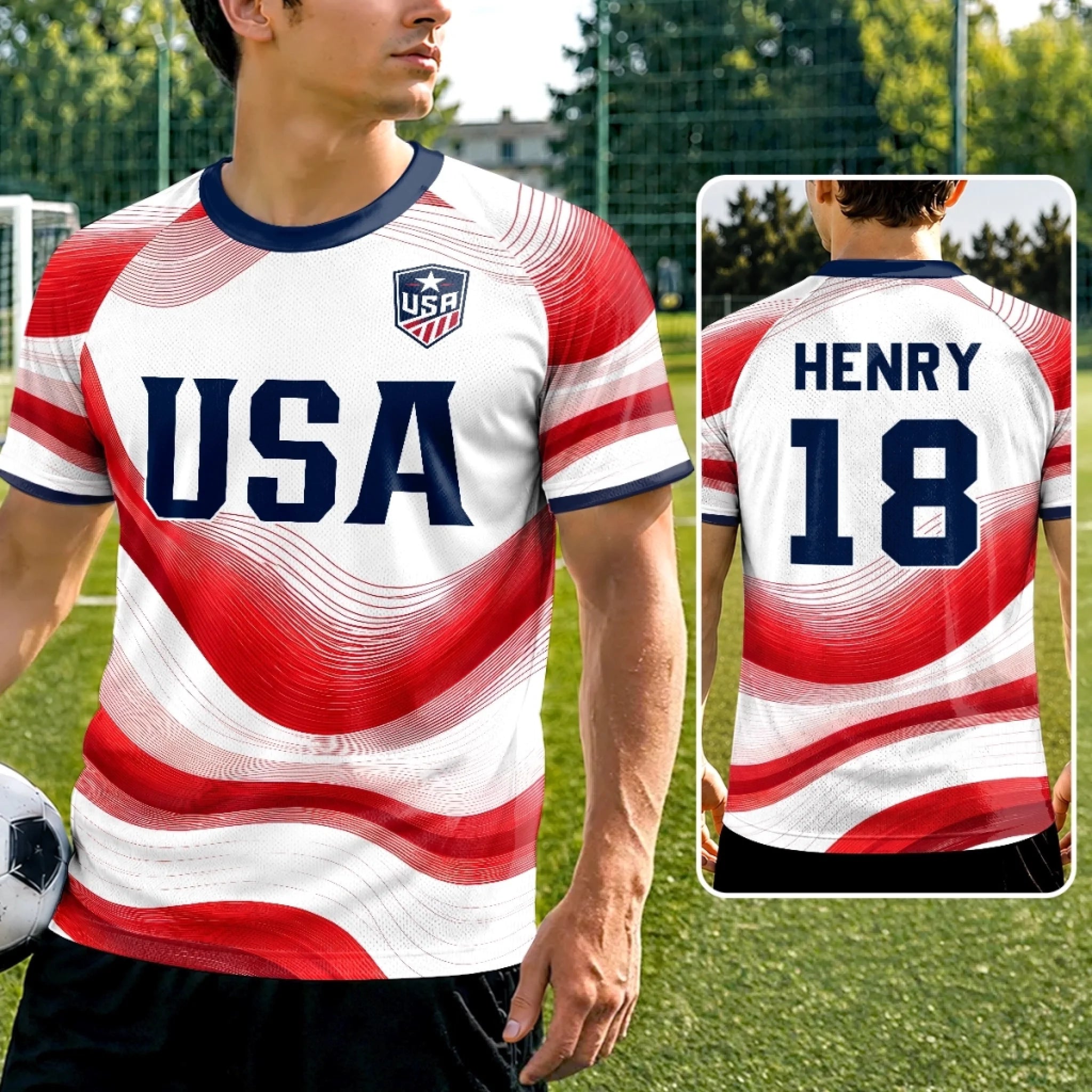 Custom Men's USA 2026 Jersey Shirt, Personalized Soccer Birthday Gift for Sports Fans