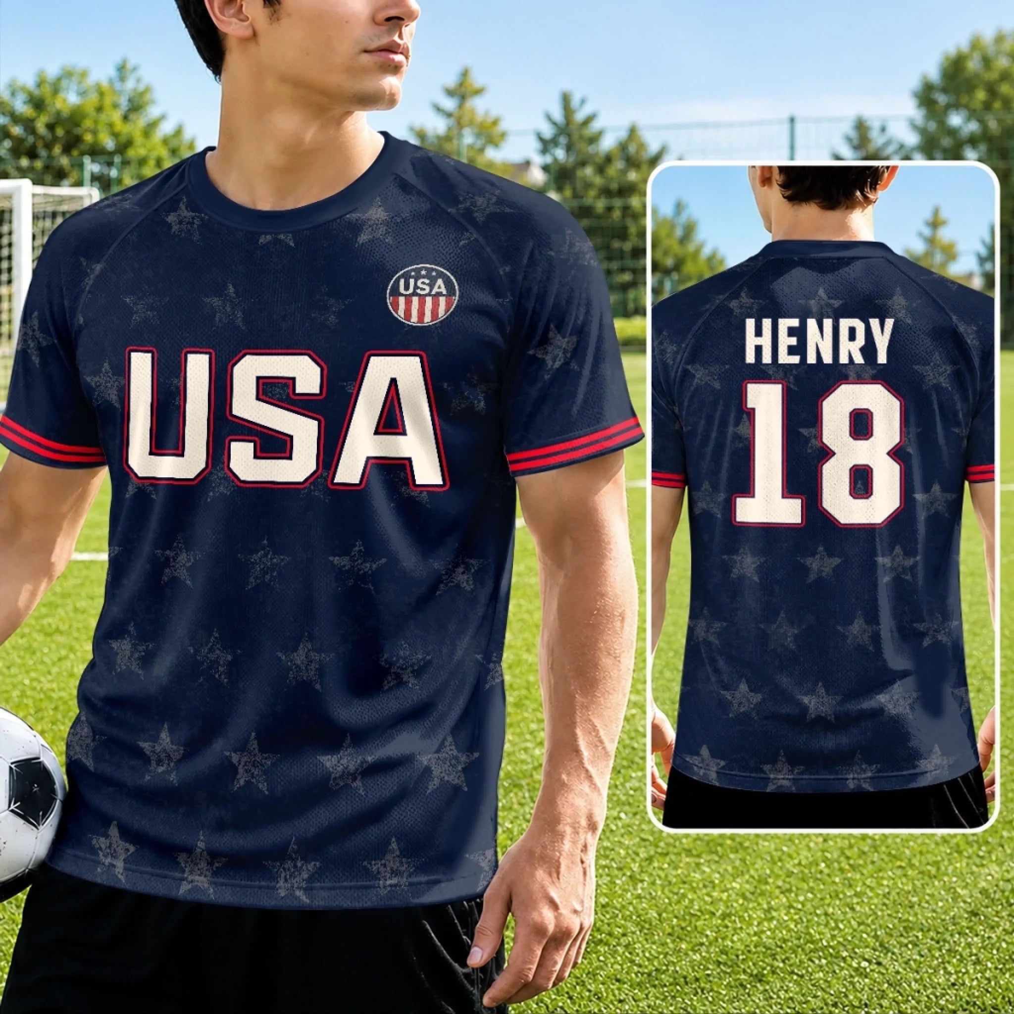 Custom Men's USA 2026 Jersey Shirt Personalized Birthday Gift for Soccer Fans