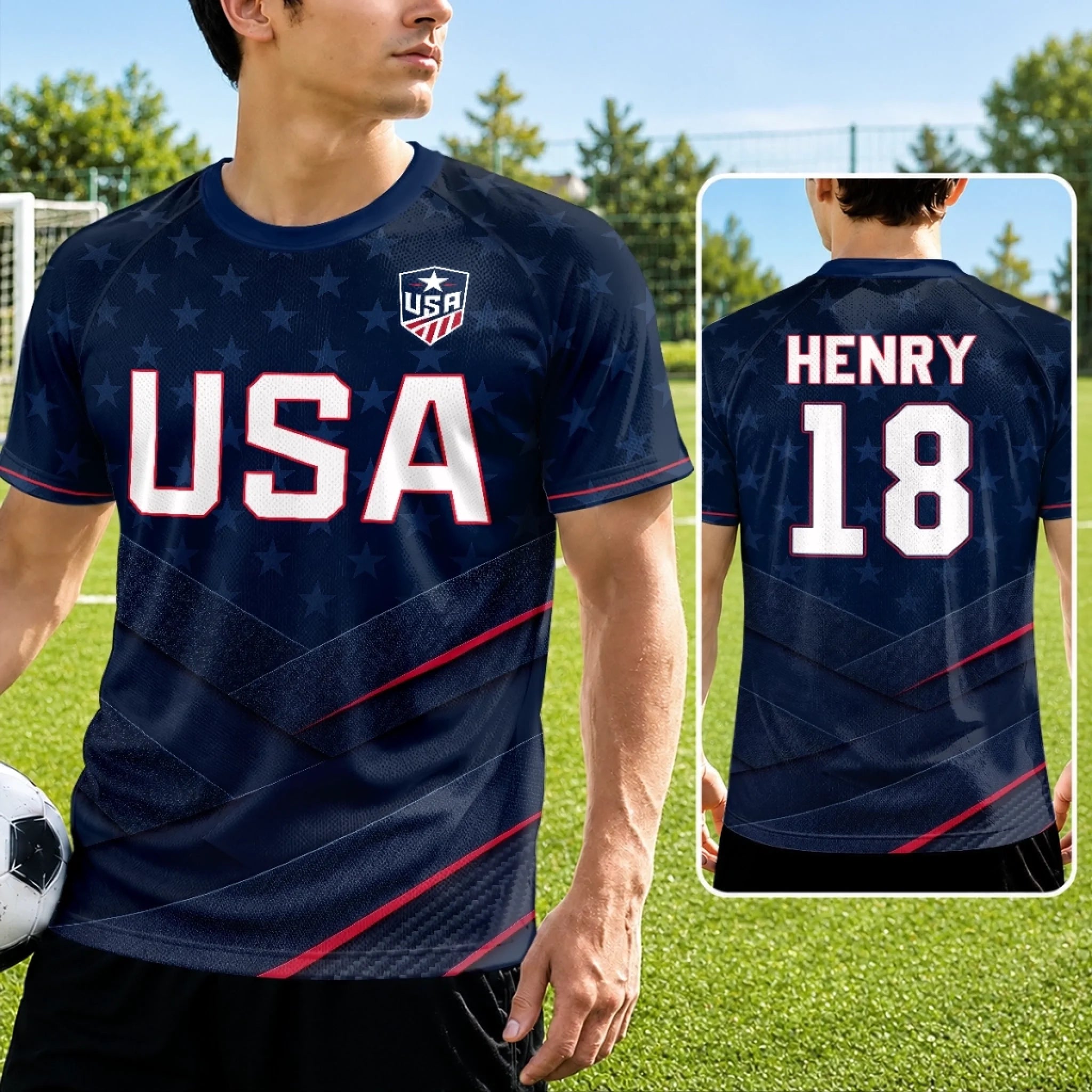 Custom Men's USA 2026 Jersey Shirt Personalized Birthday Gift for Soccer Lovers
