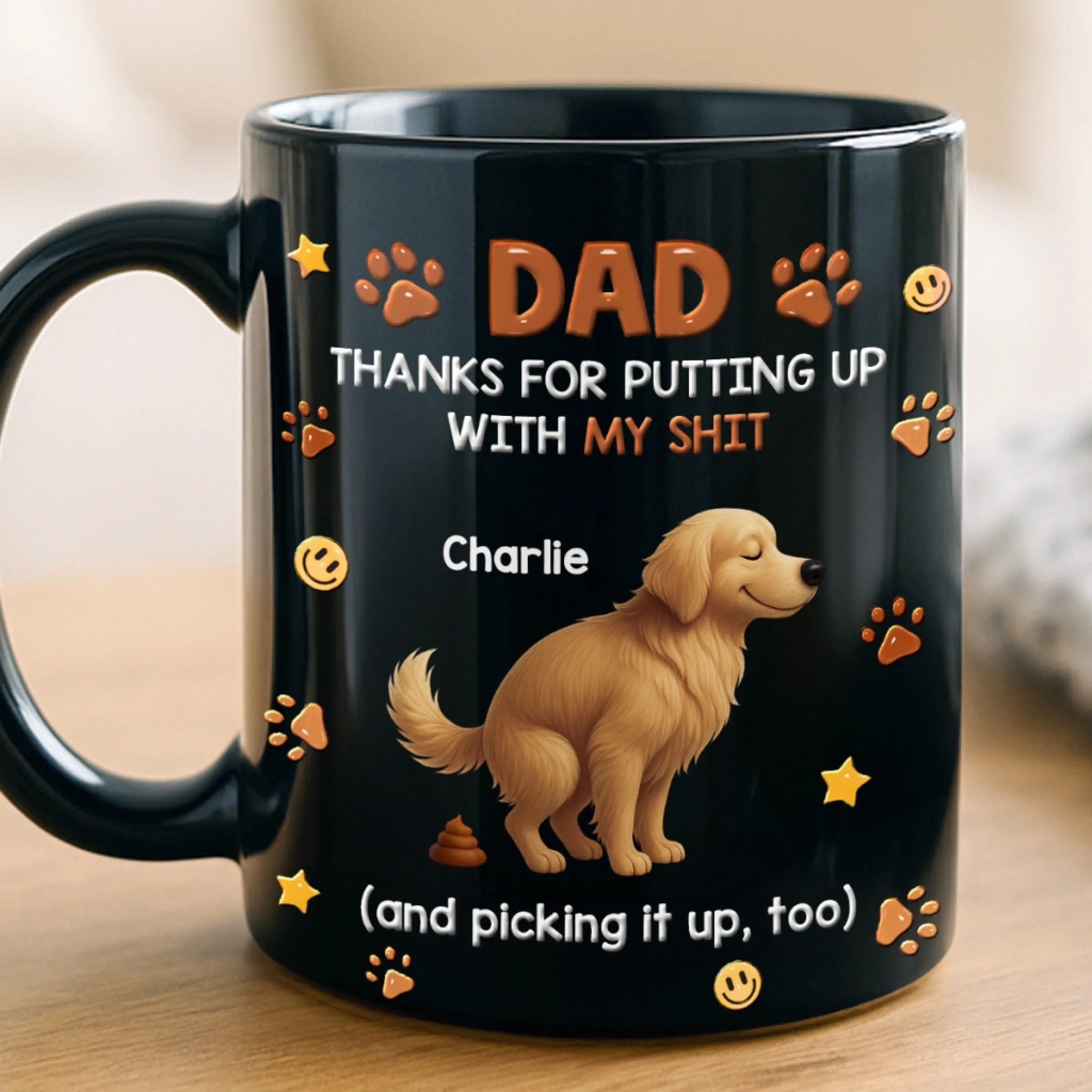 Custom Black Mug Personalized Mother’s Day Father’s Day Gift for Dog Cat Lovers Sorry For The Chaos