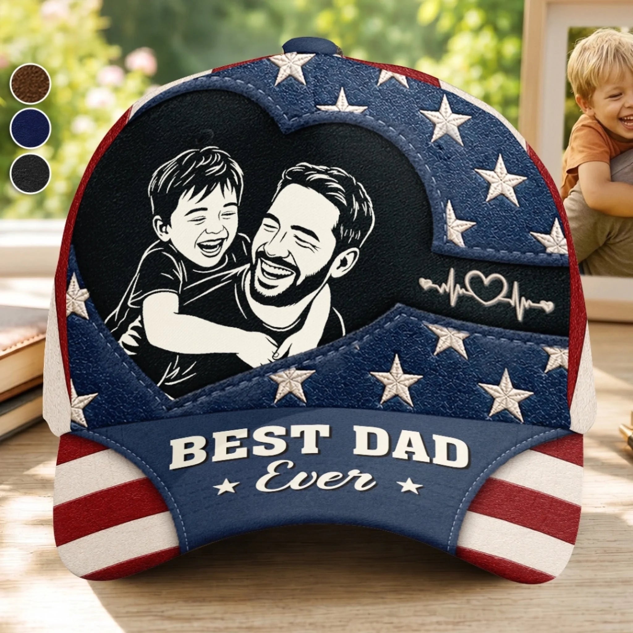 Custom Photo Cap for Dad or Grandpa, Personalized Father’s Day Birthday Gift Classic Cap