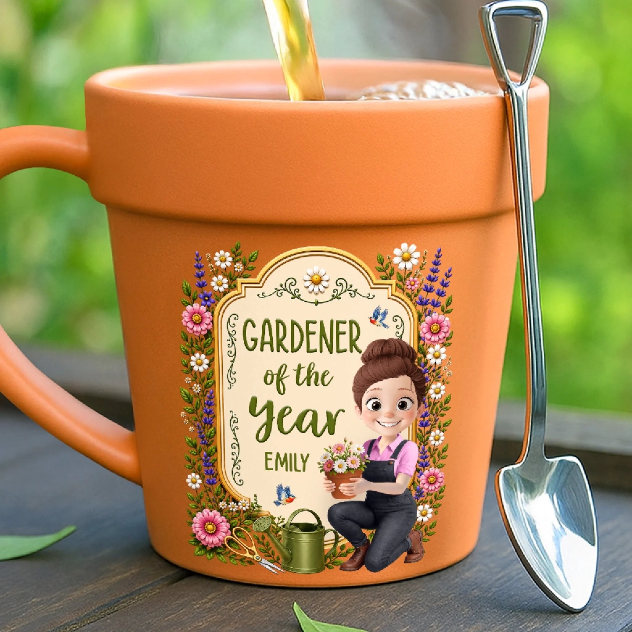 Custom Plant Pot Ceramic Mug Personalized Birthday Gift for Gardeners Her Happiest Morning Routine