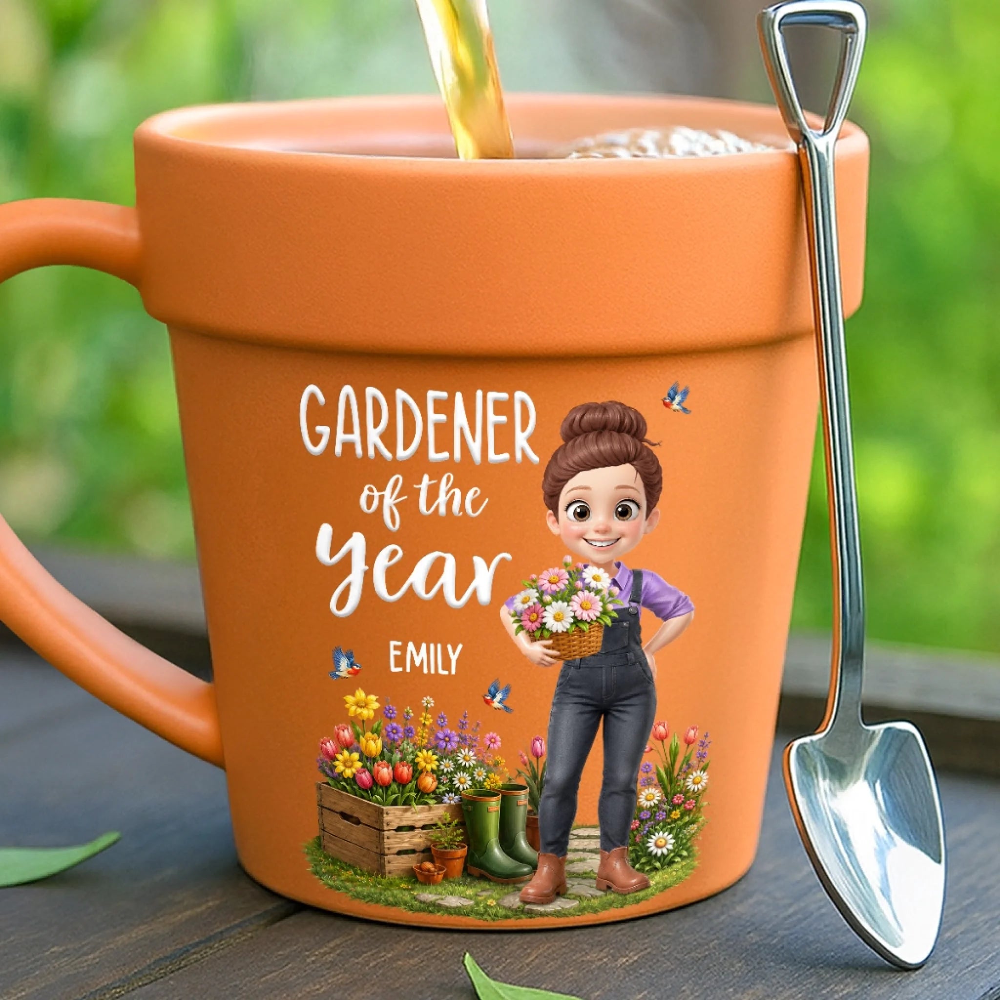 Custom Plant Pot Ceramic Mug Personalized Birthday Garden Gift for Gardeners A Garden Full of Love