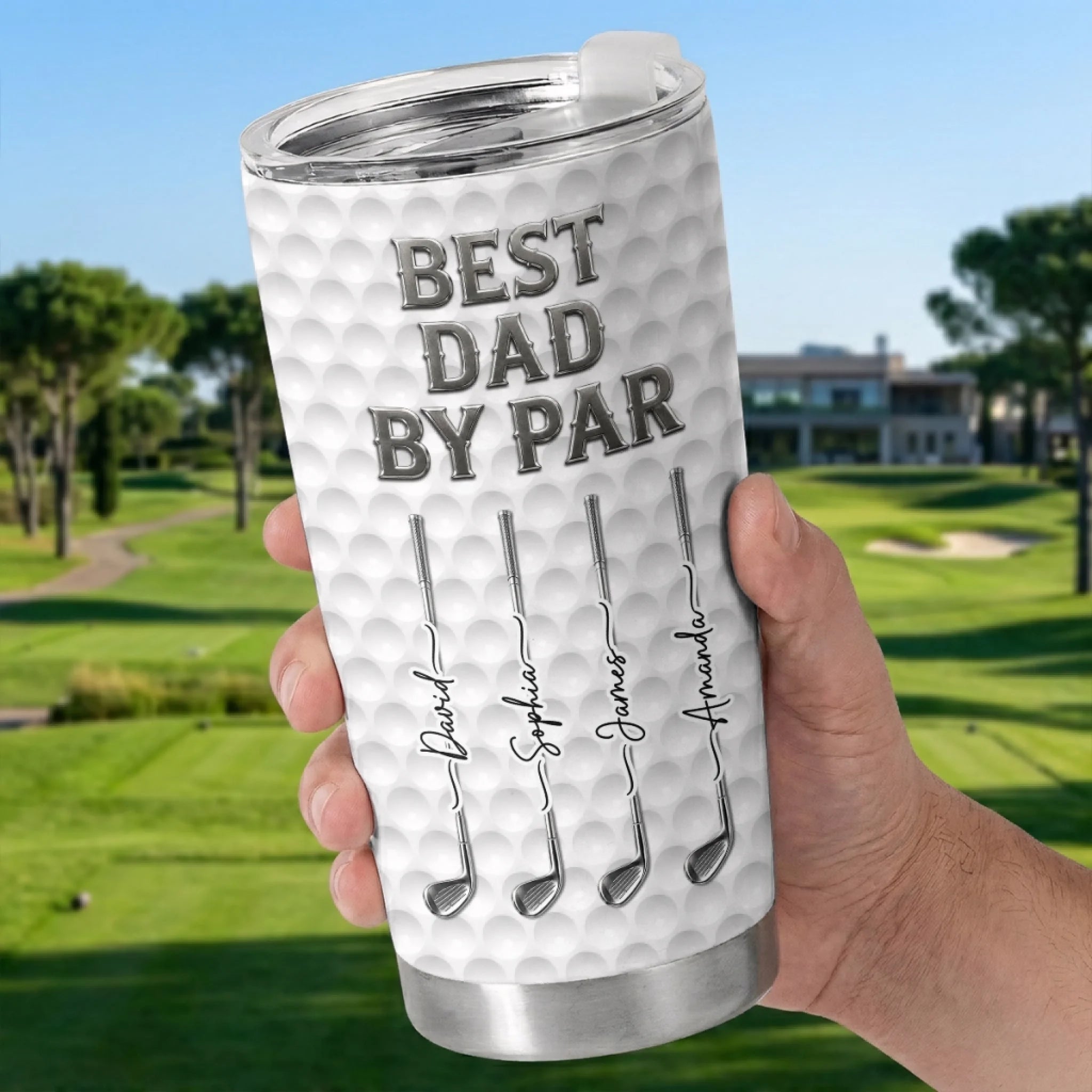 Custom Golf Tumbler Personalized Father’s Day Birthday Gift for Dad Grandpa and Golf Lovers