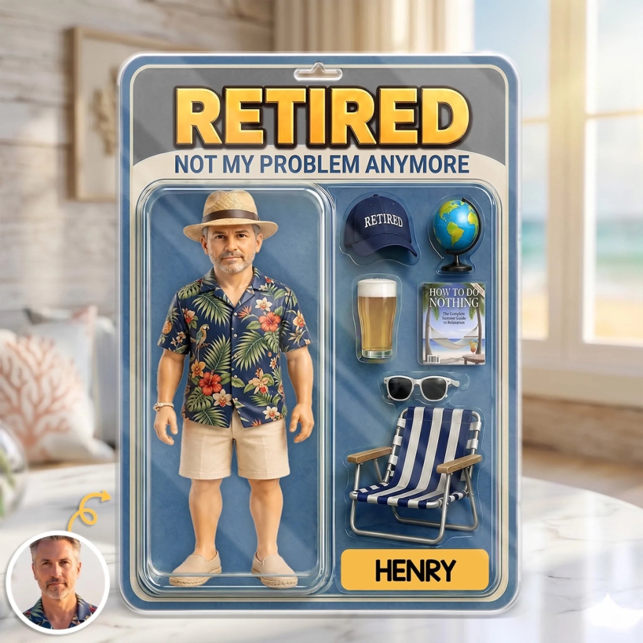 Custom Photo Action Figure Toy Box Acrylic Plaque Personalized Retirement Gift for Women and Men