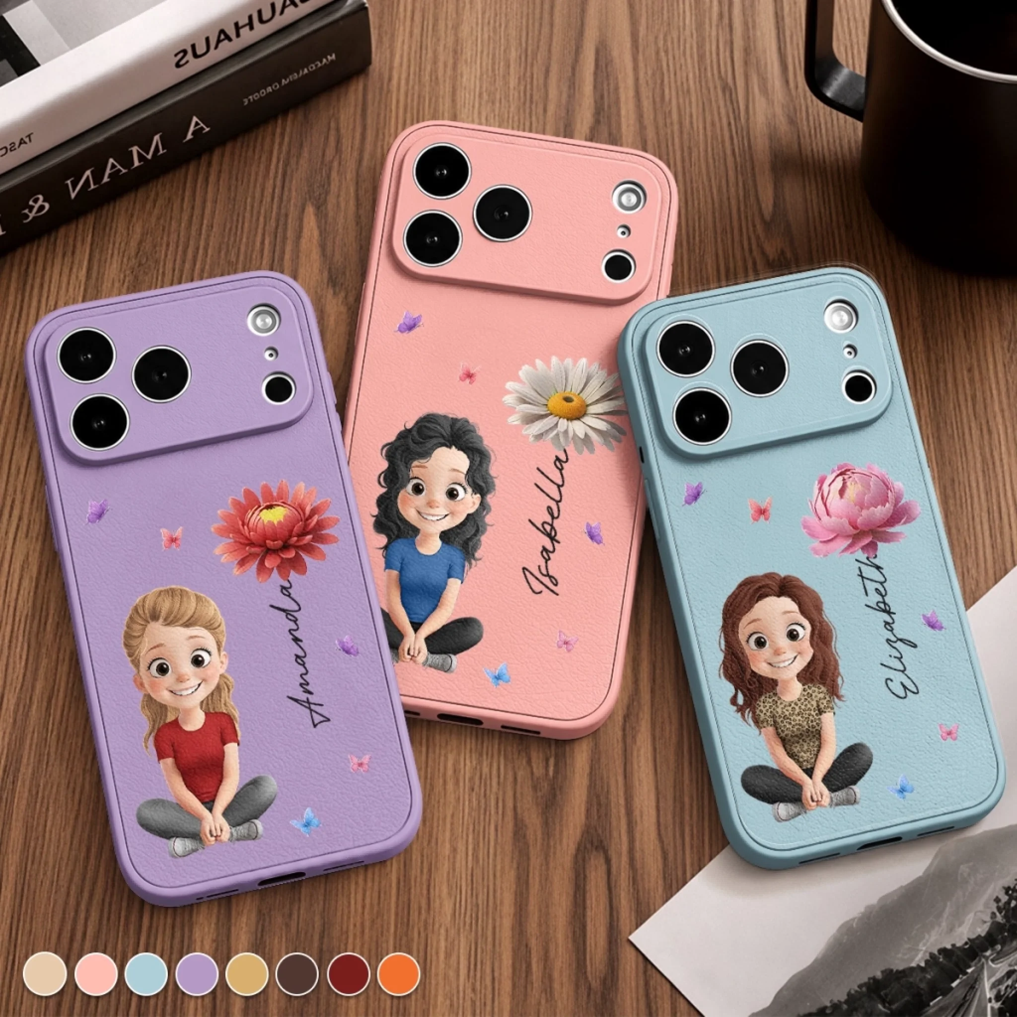 Custom Leather Phone Case Personalized Birthday Gift for Best Friend Sister BFF or Daughter