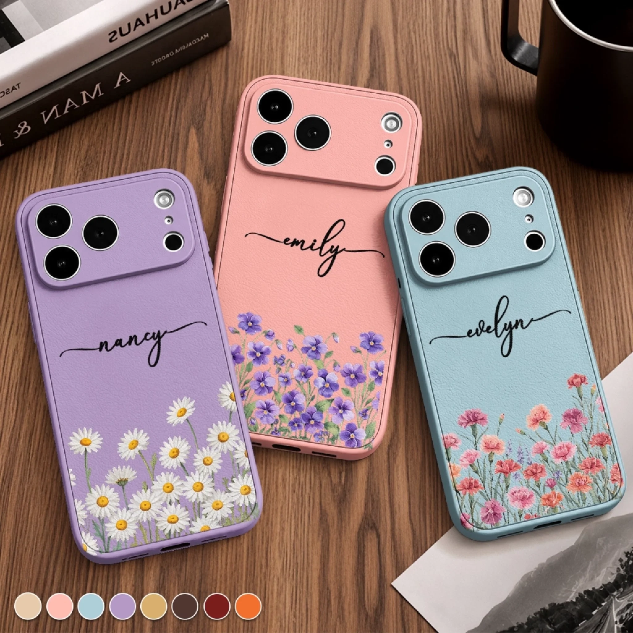 Custom Leather Phone Case, Personalized Best Friend Birthday Gift for Women, Sisters, BFF or Daughter