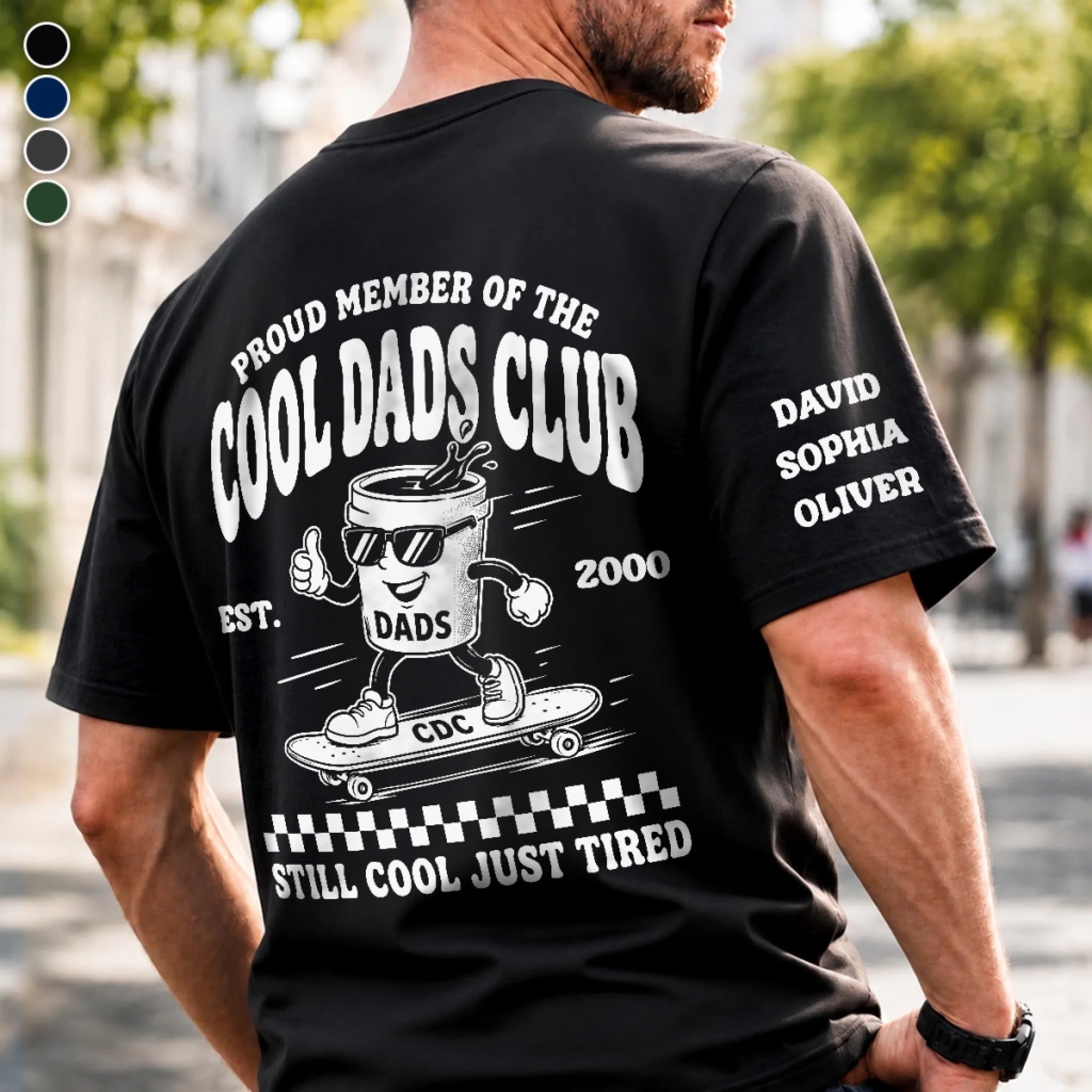 Custom Back Printed Shirt for Dad or Grandpa, Personalized Father's Day Birthday Gift, Still Cool Just Tired