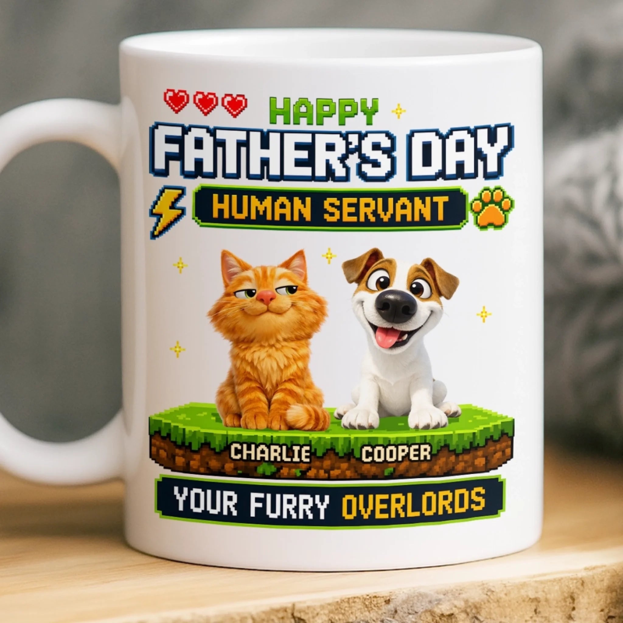 Custom Mug for Dog Dads, Dog Moms and Cat Owners, Personalized Father’s Day or Birthday Gift