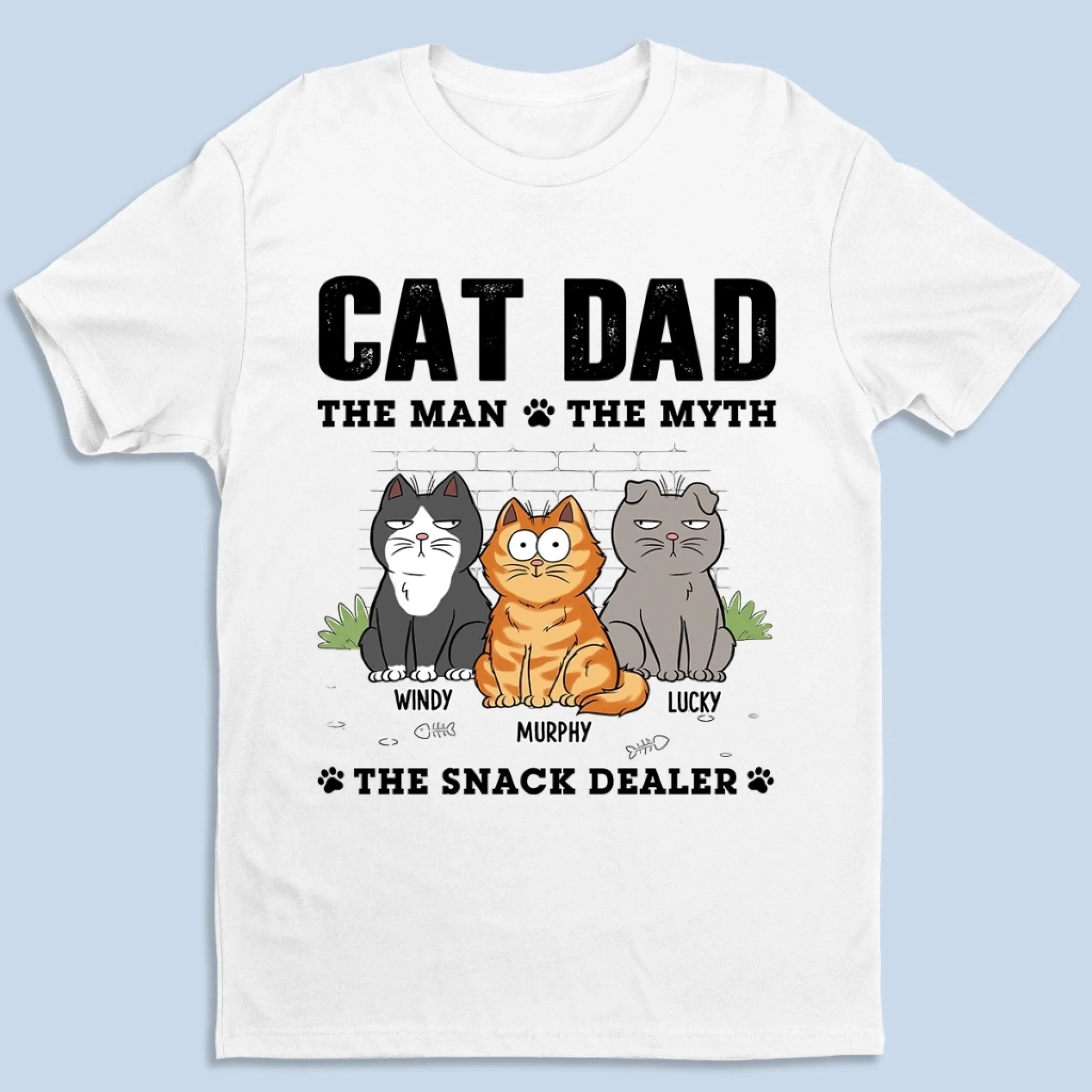 Custom Cat Dad T-Shirt or Hoodie Personalized Father’s Day Gift for Cat Lovers