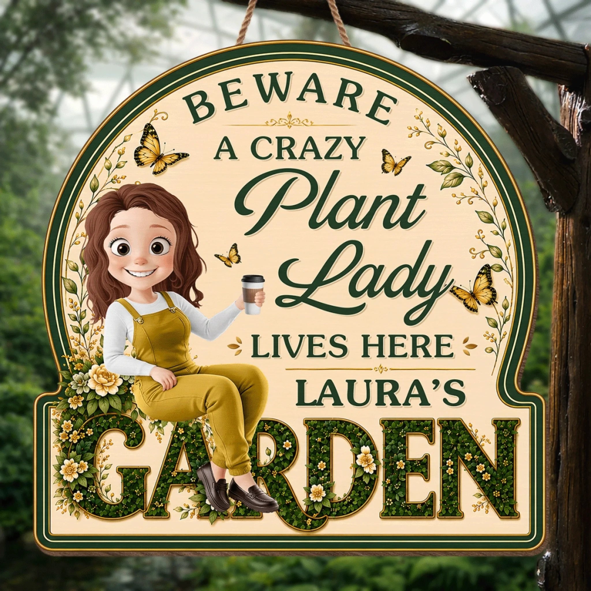 Custom Wood Sign, Personalized Birthday Garden Gift for Gardeners, Crazy Plant Lady Decor