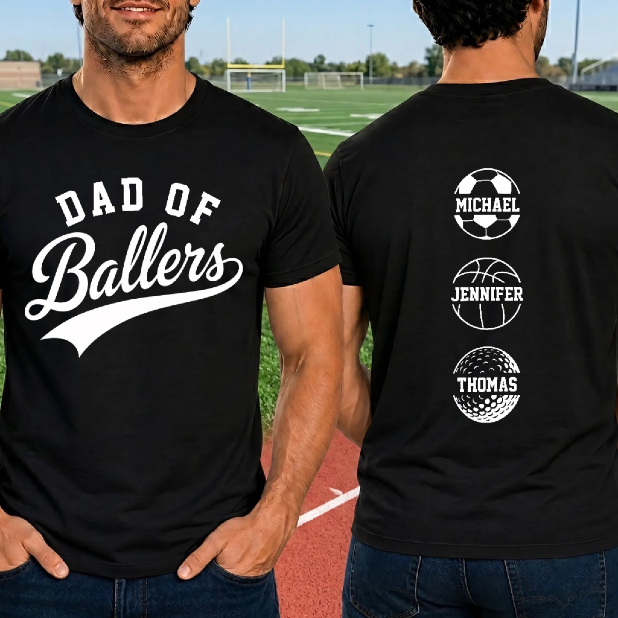 Custom T-Shirt Personalized Father's Day Birthday Gift for Dad or Grandpa More Balls More Fun