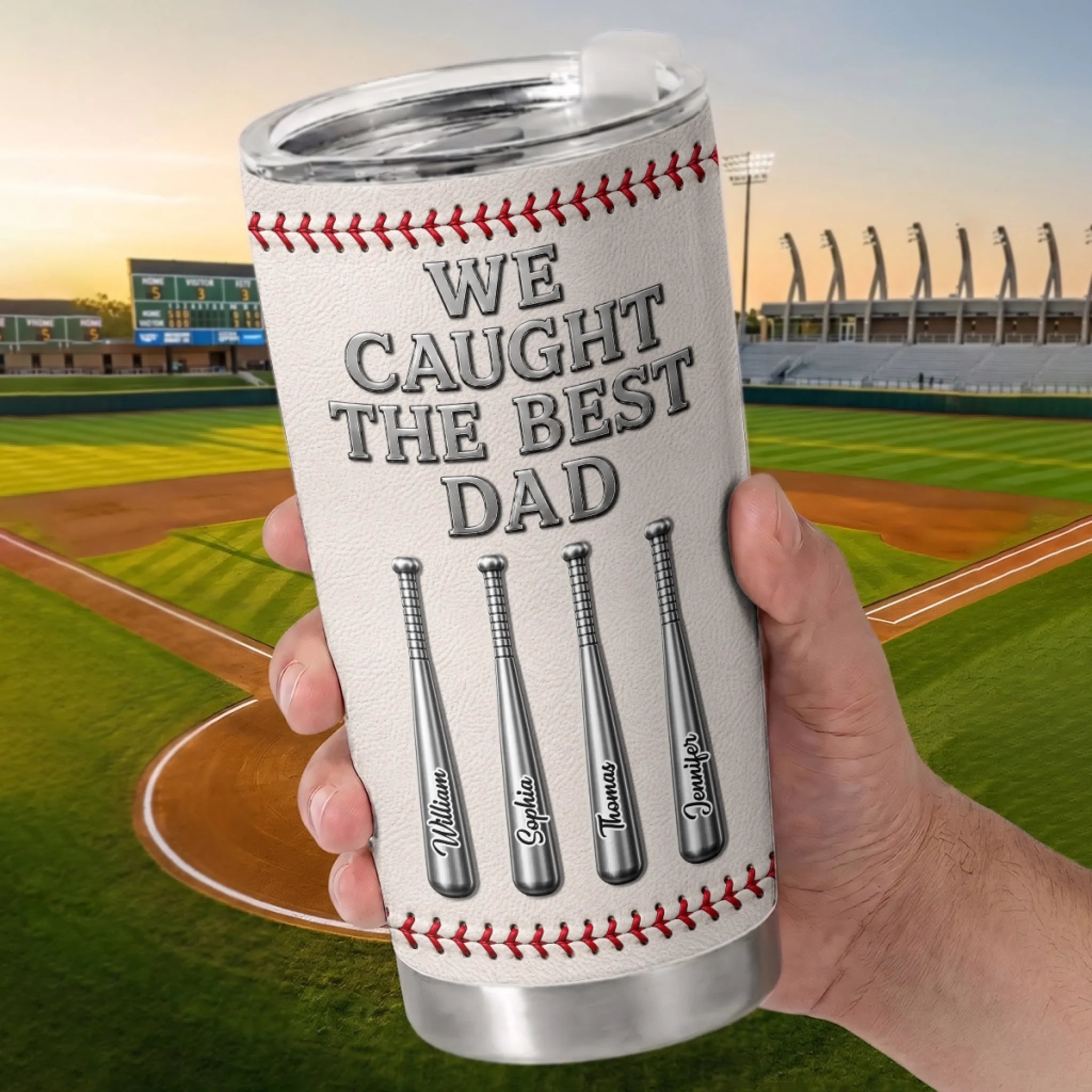 Custom Baseball Tumbler Personalized Father’s Day Birthday Gift for Dad Grandpa Sports Fans