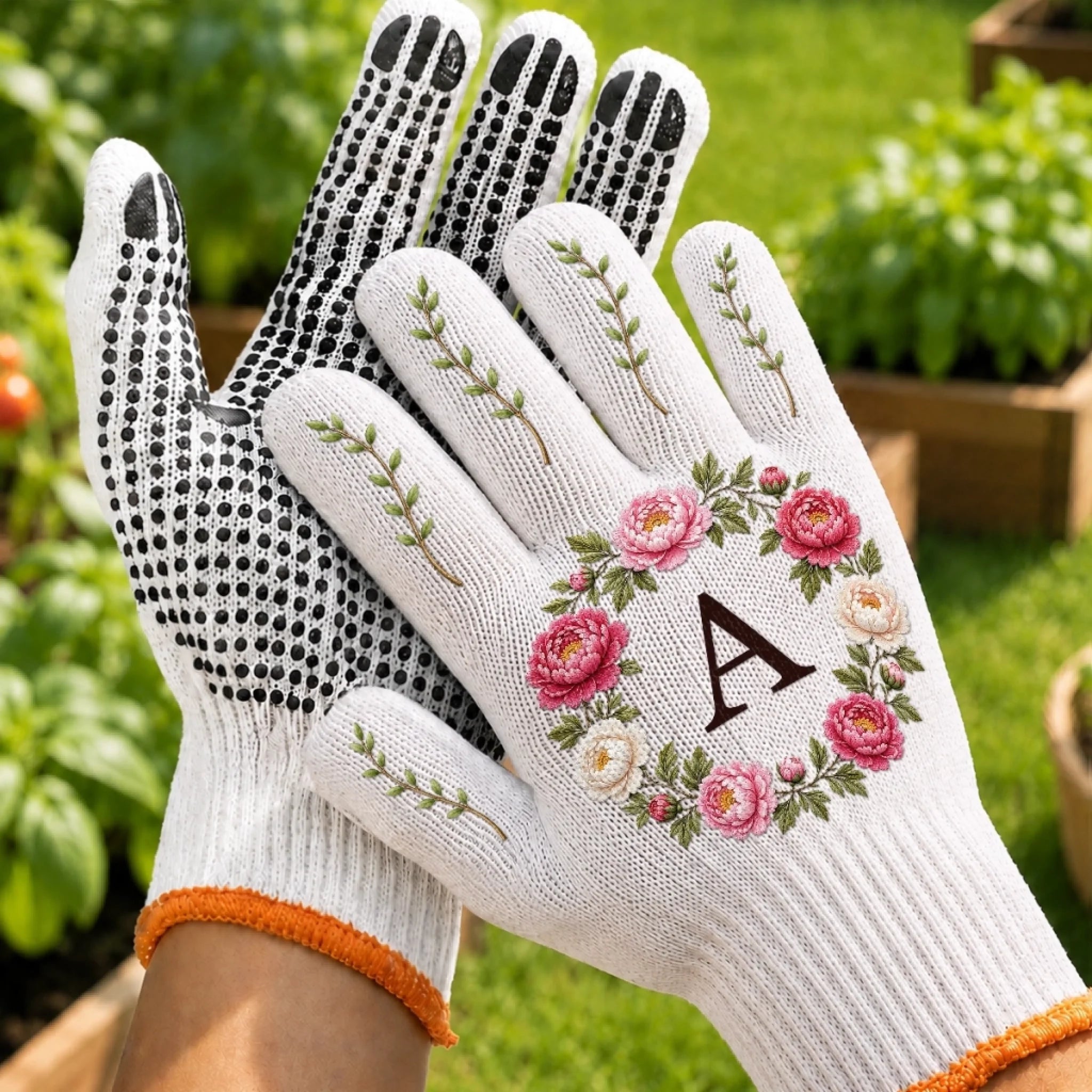 Custom Gardening Gloves Personalized Birthday Garden Gift for Gardeners Good Vibes Greener Days