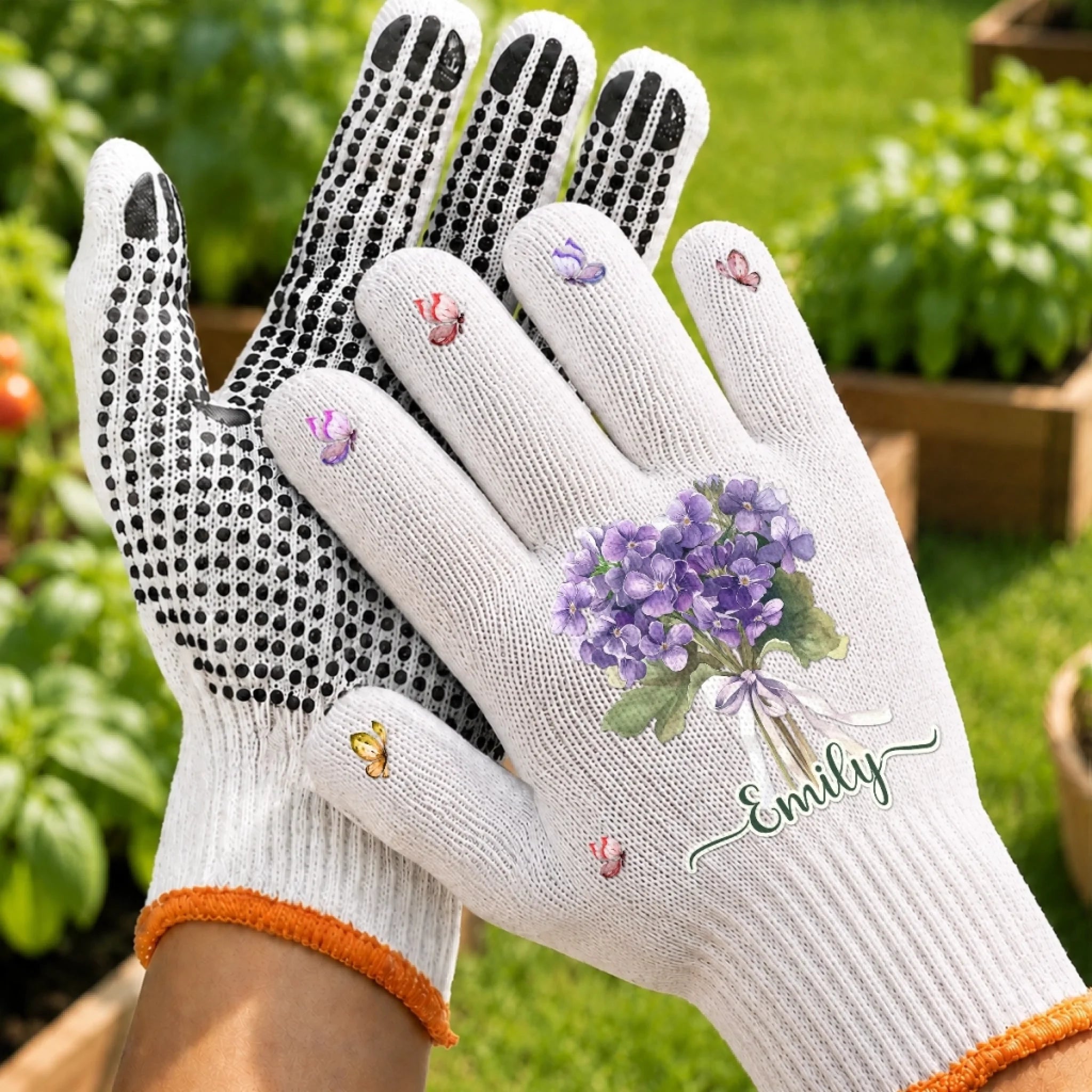 Custom Gardening Gloves Personalized Birthday Garden Gift for Gardeners Sweet Summer Moments