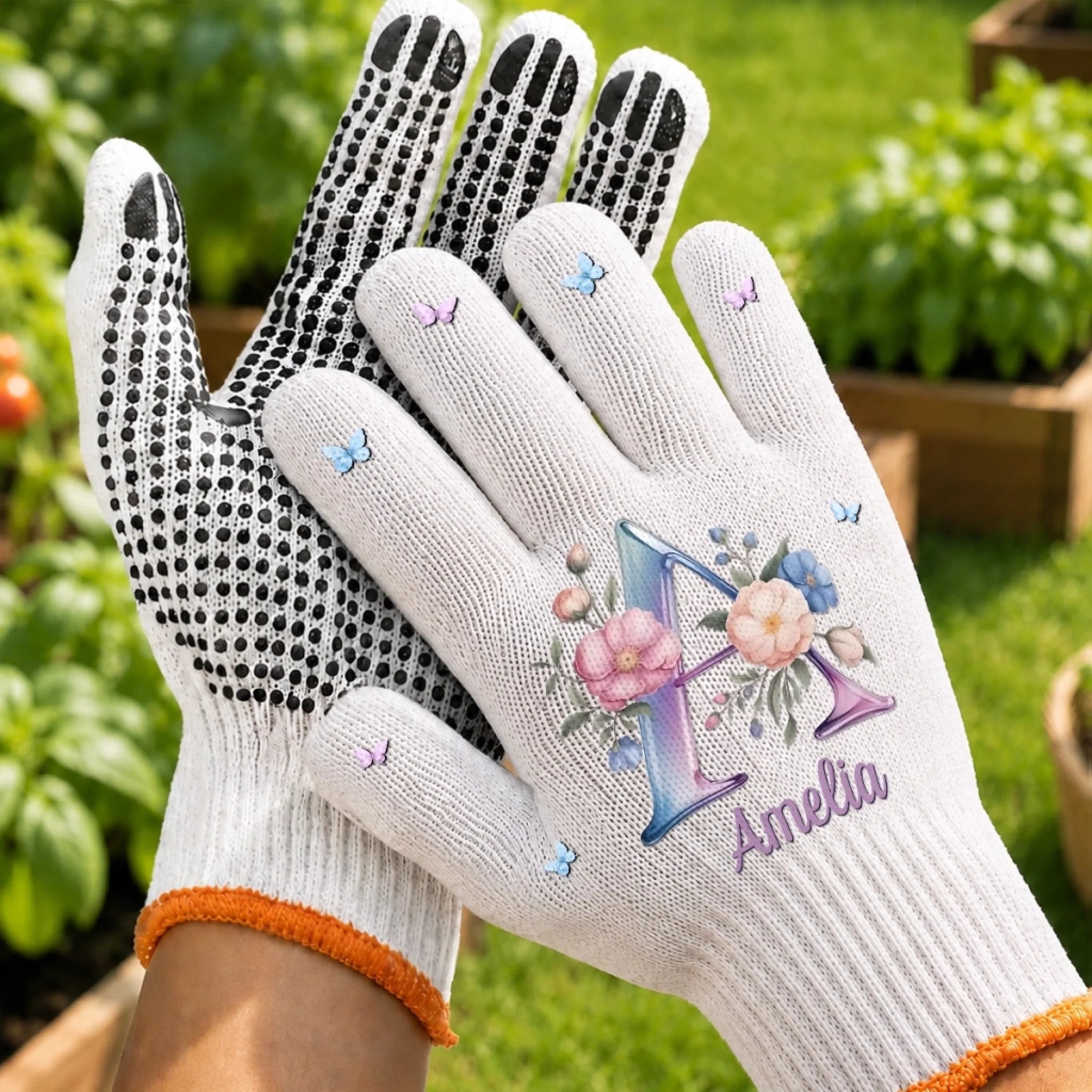 Custom Gardening Gloves, Personalized Birthday Garden Gift for Gardeners, A Little Piece of Paradise
