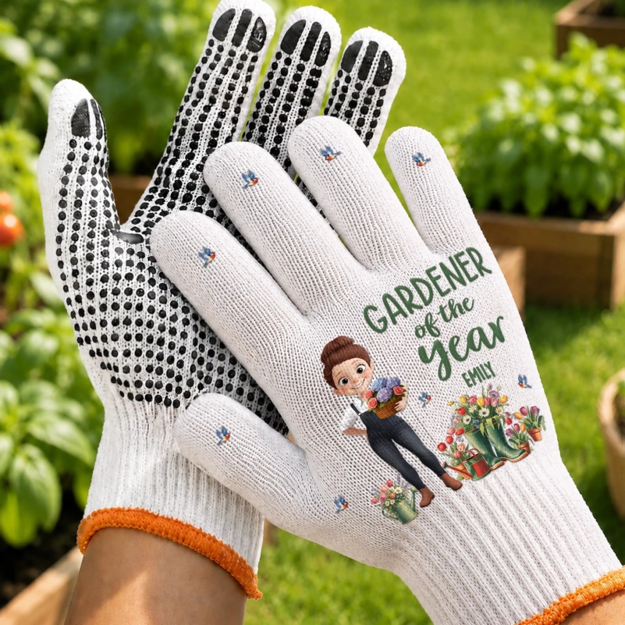 Custom Gardening Gloves, Personalized Birthday Garden Gift for Gardeners, Gardener of the Year