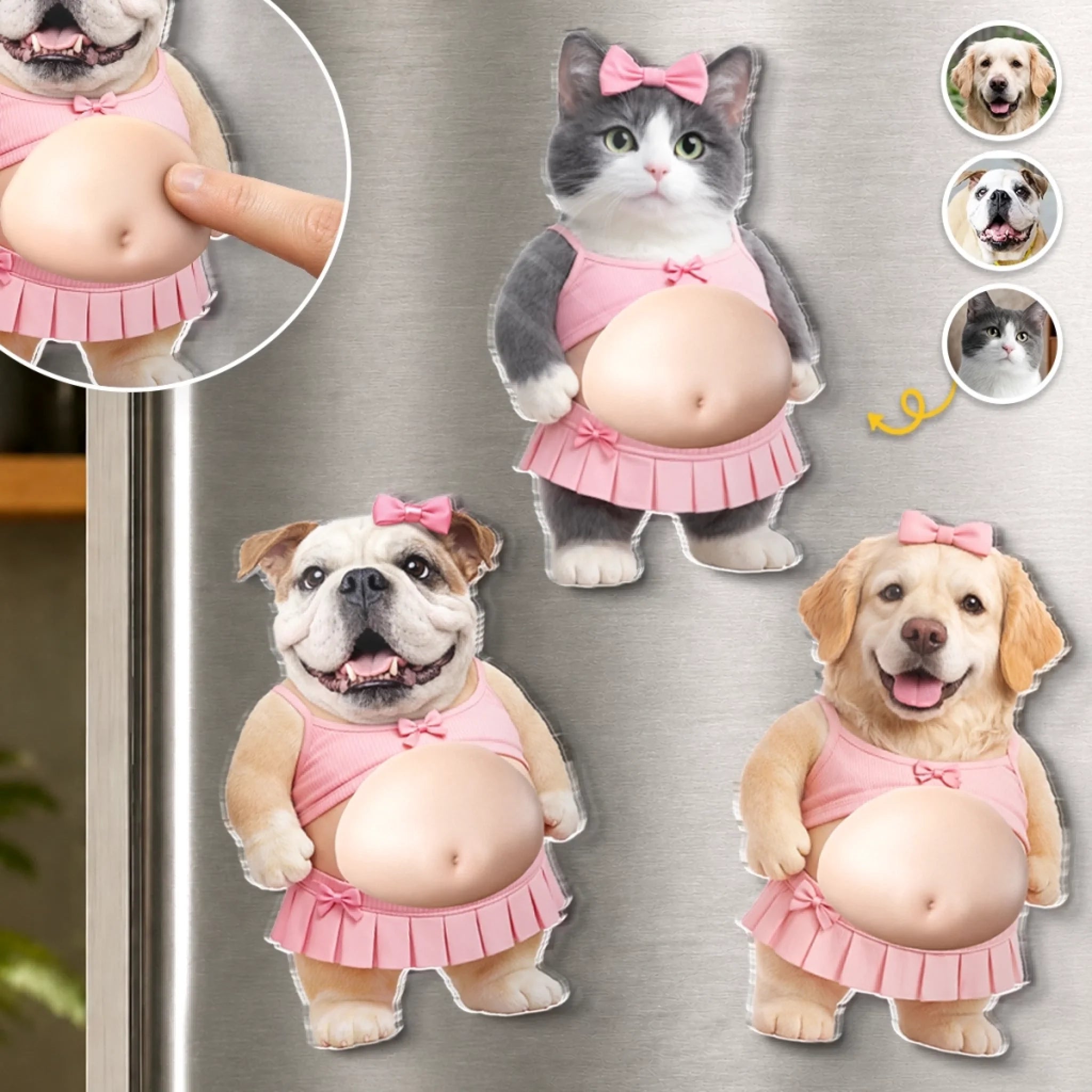 Custom Photo Squishy Acrylic Fridge Magnet Personalized Gift for Dog and Cat Lovers