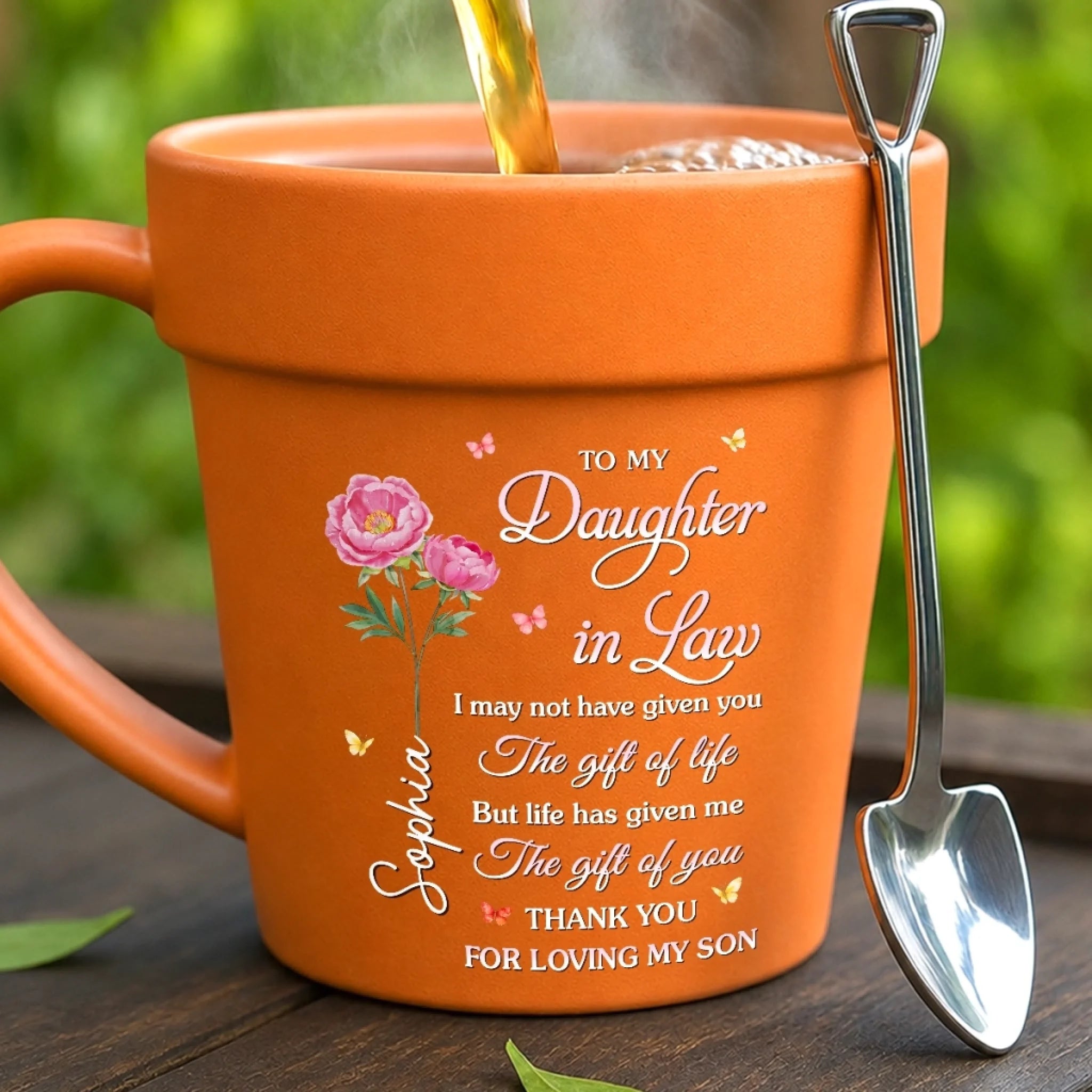 Custom Plant Pot Ceramic Mug Personalized Birthday Garden Gift for Gardeners Daughter in Law