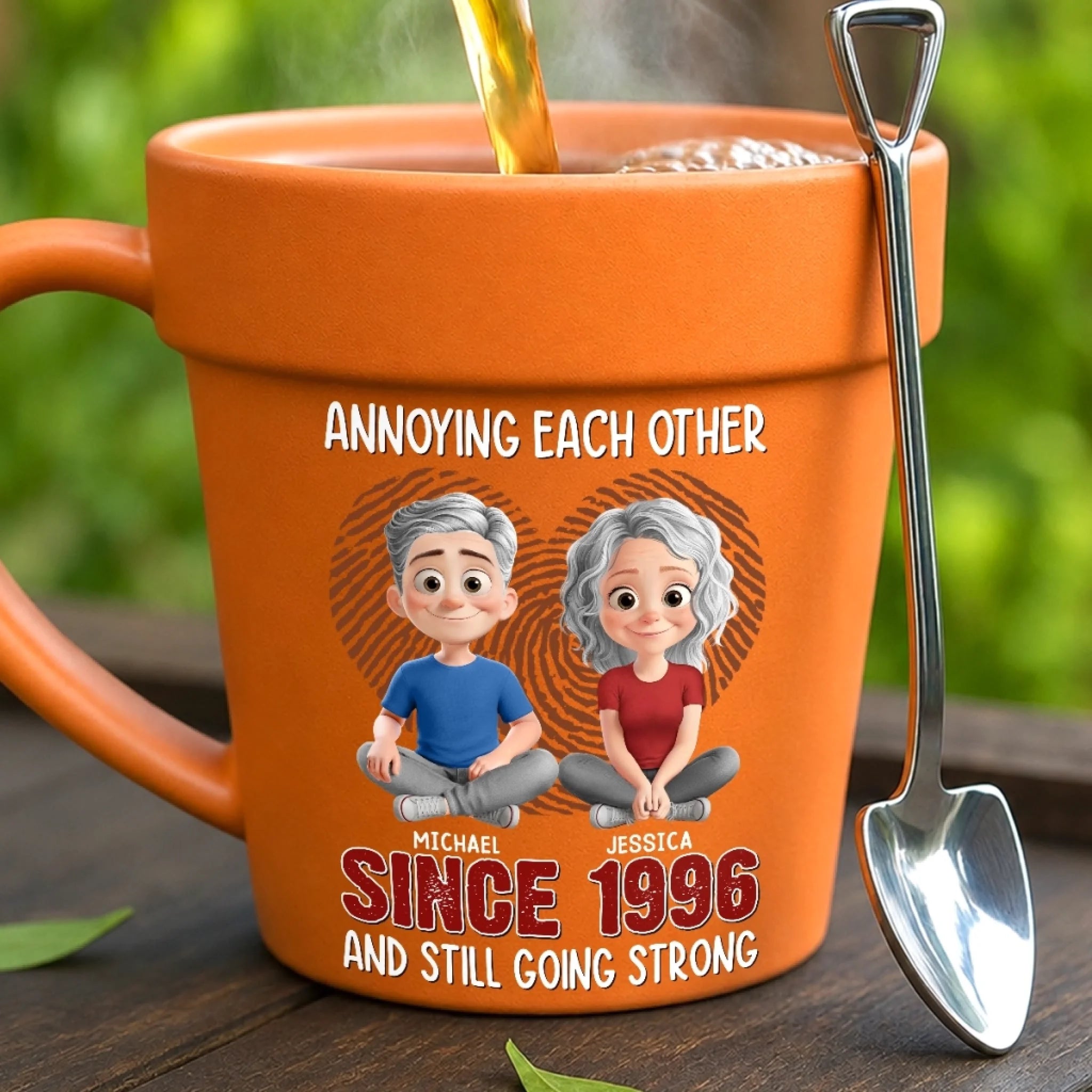 Custom Plant Pot Ceramic Mug Personalized Birthday Garden Gift for Husband or Wife