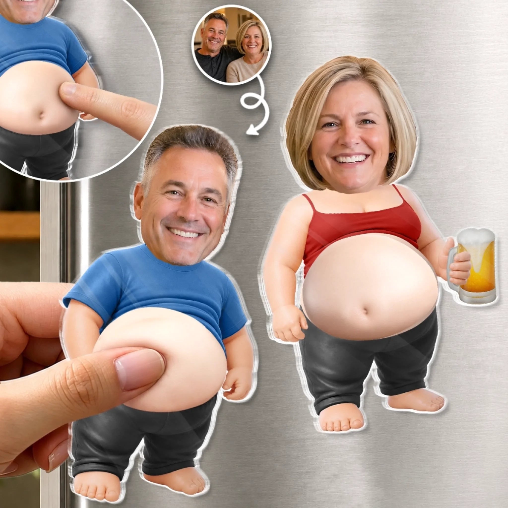 Custom Photo Squishy Acrylic Fridge Magnet Personalized Anniversary Wedding Gift for Couples