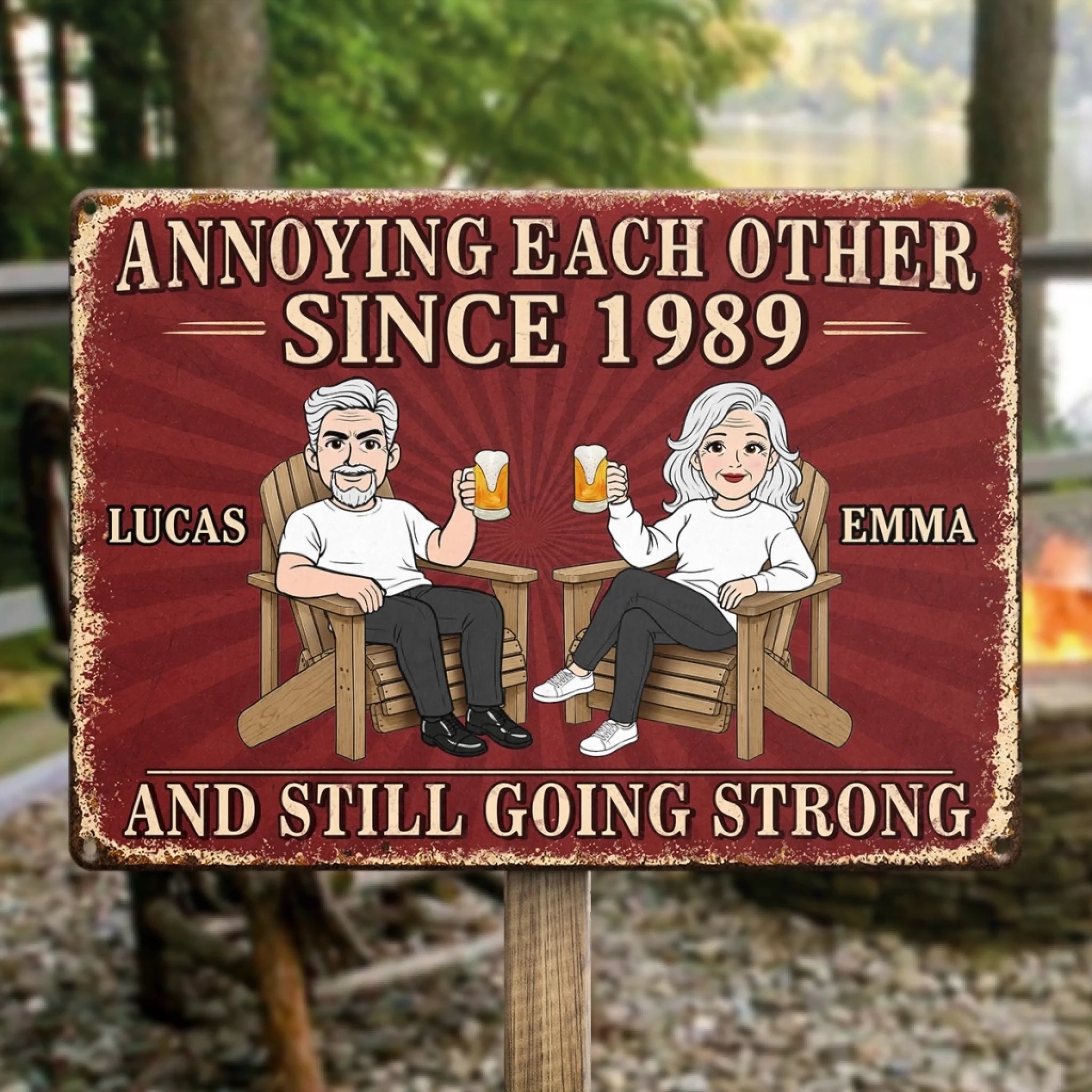 Personalized Metal Home Decor Sign, Anniversary Wedding Gift for Couple, Still Driving Each Other Crazy