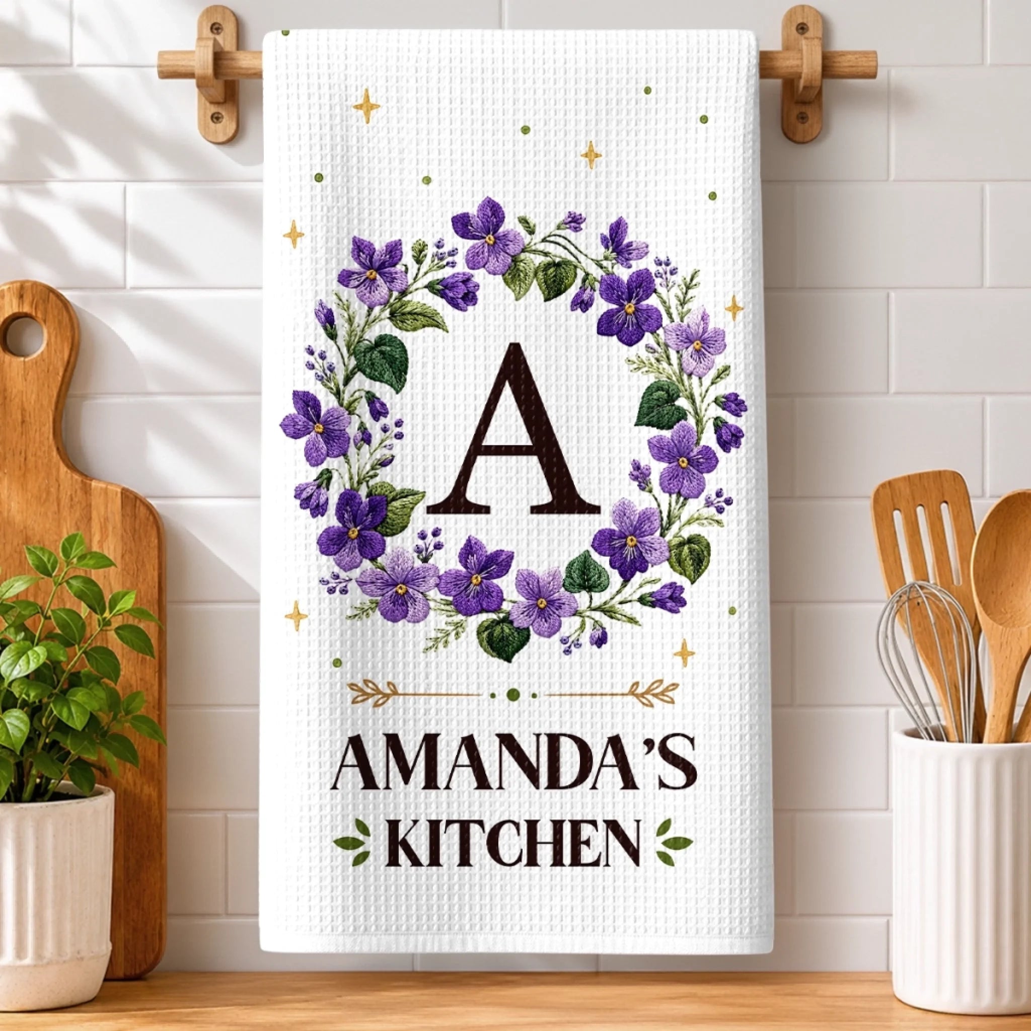 Custom Kitchen Towel Personalized Best Friend Birthday Gift for Women Sisters and Besties