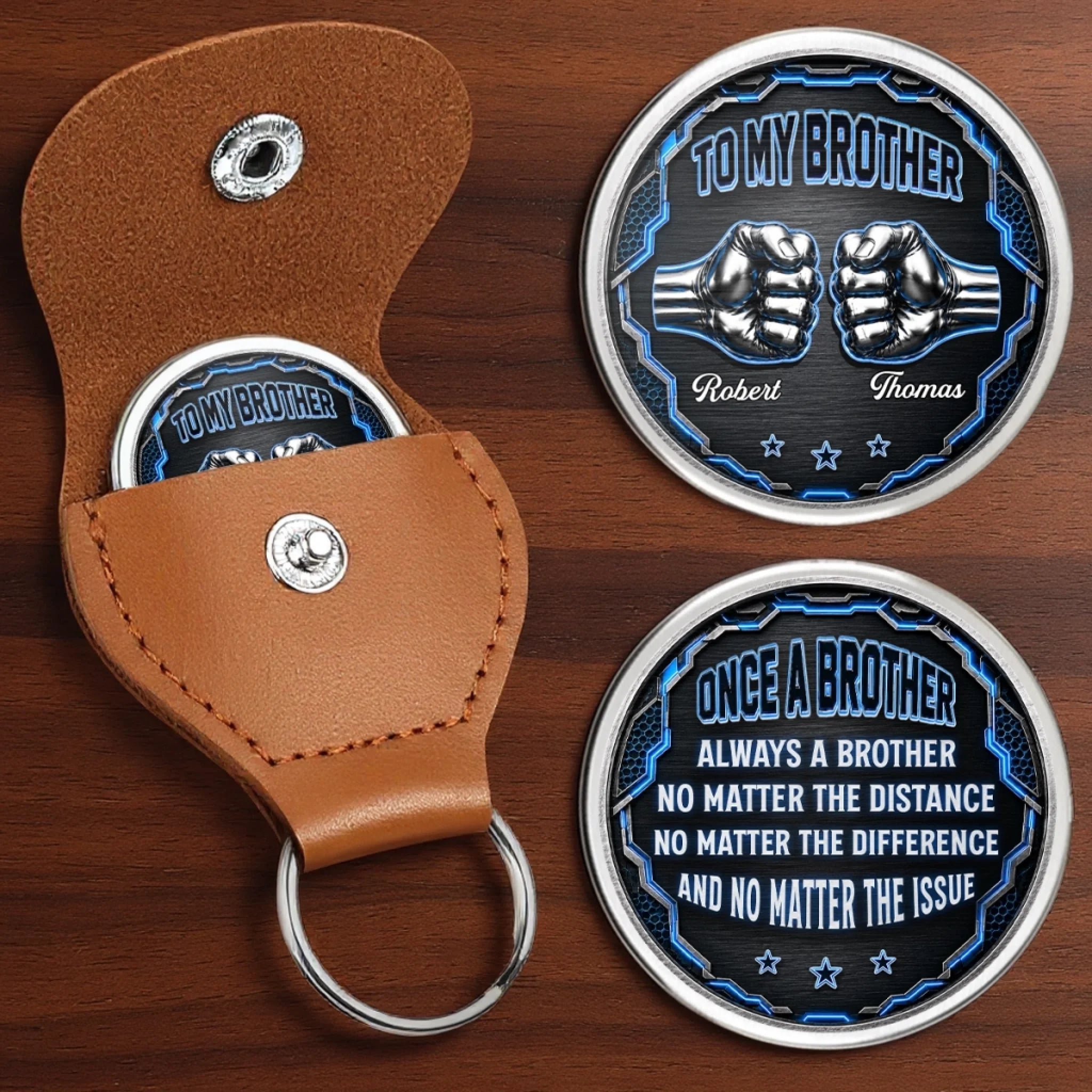 Custom Pocket Hug Personalized Birthday Gift for Brother, Forever Brothers Forever Friends