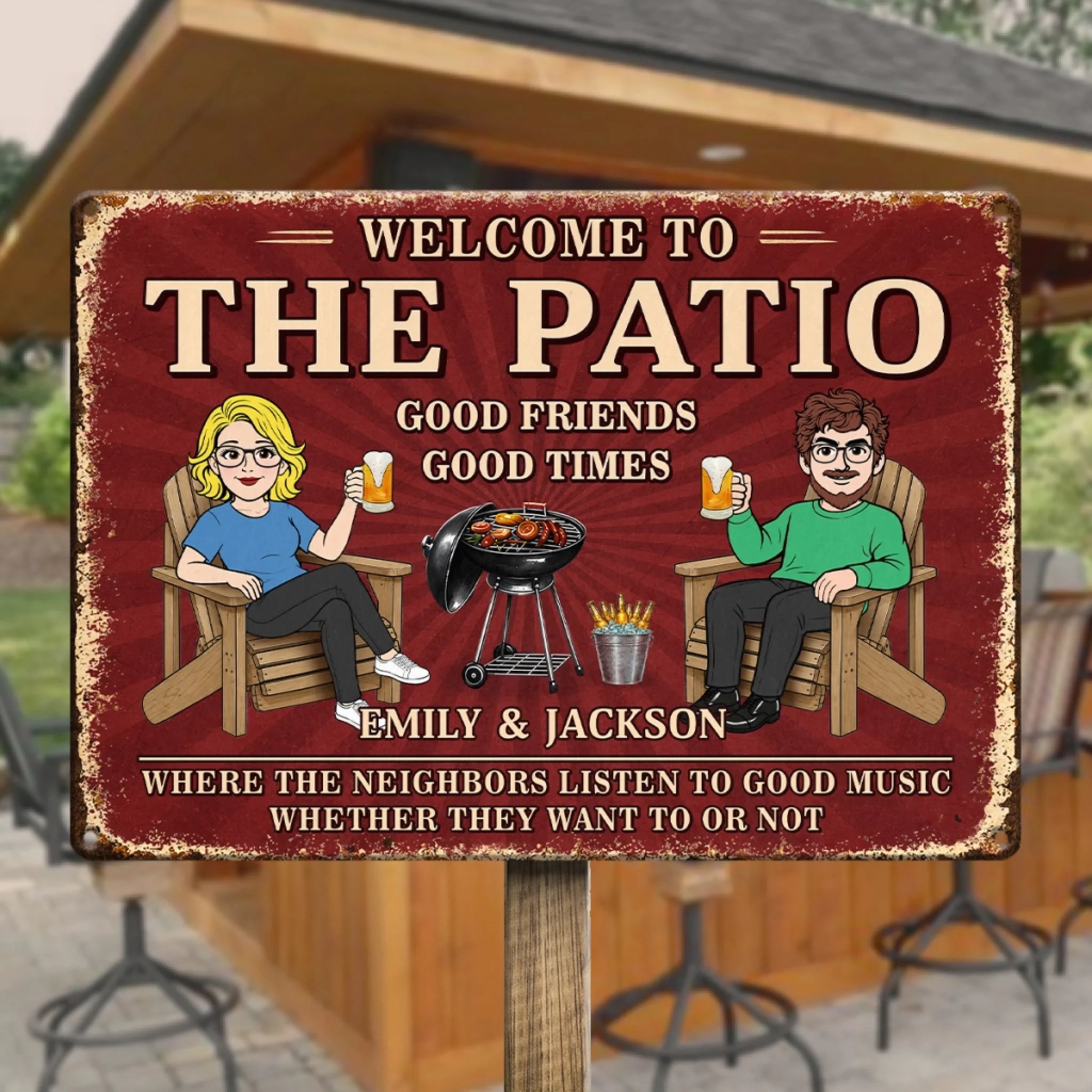 Custom Home Decor Metal Sign, Personalized Summer Vacation Travel Gift for Husband and Wife