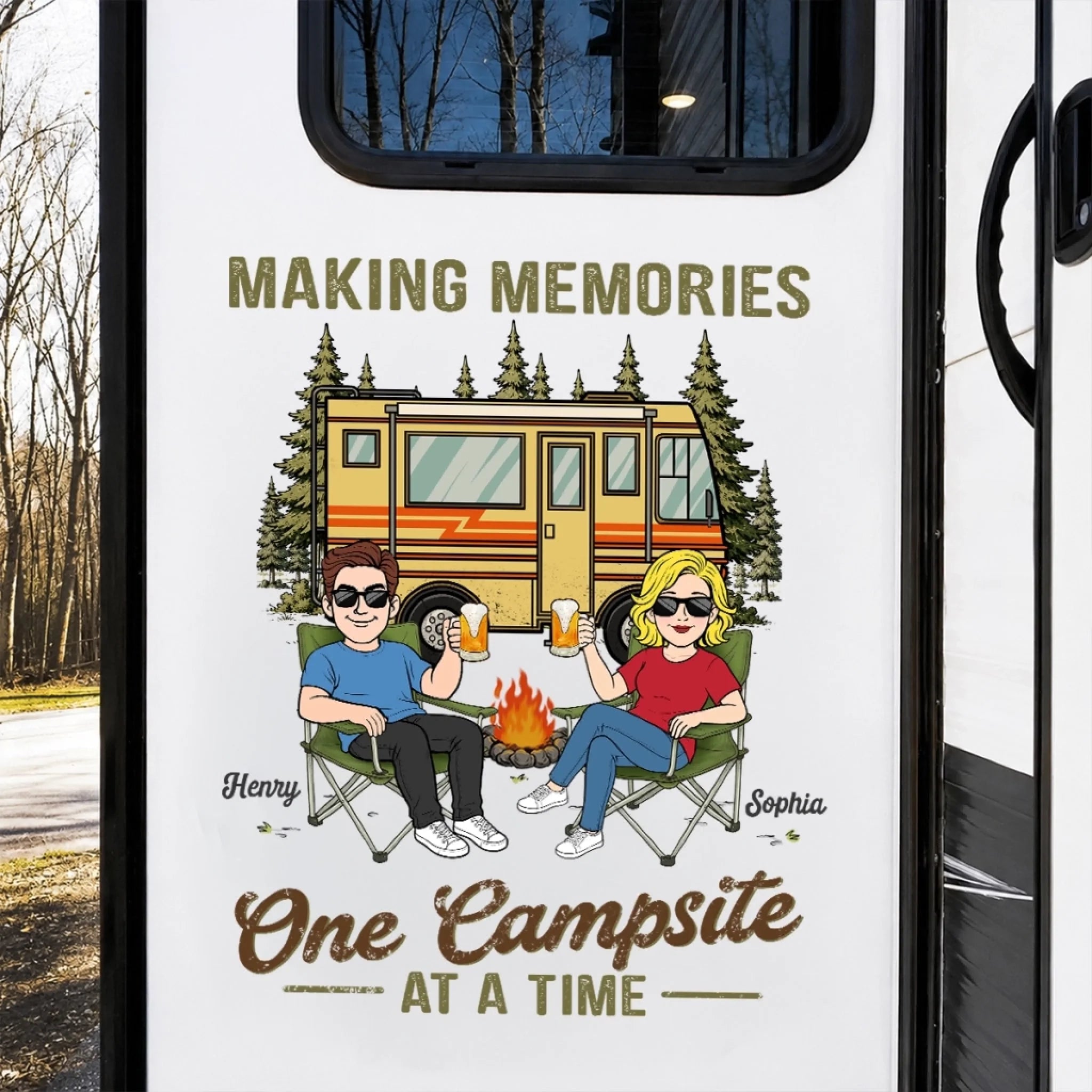 Custom RV Decal Personalized Anniversary Wedding Camping Gift for ...