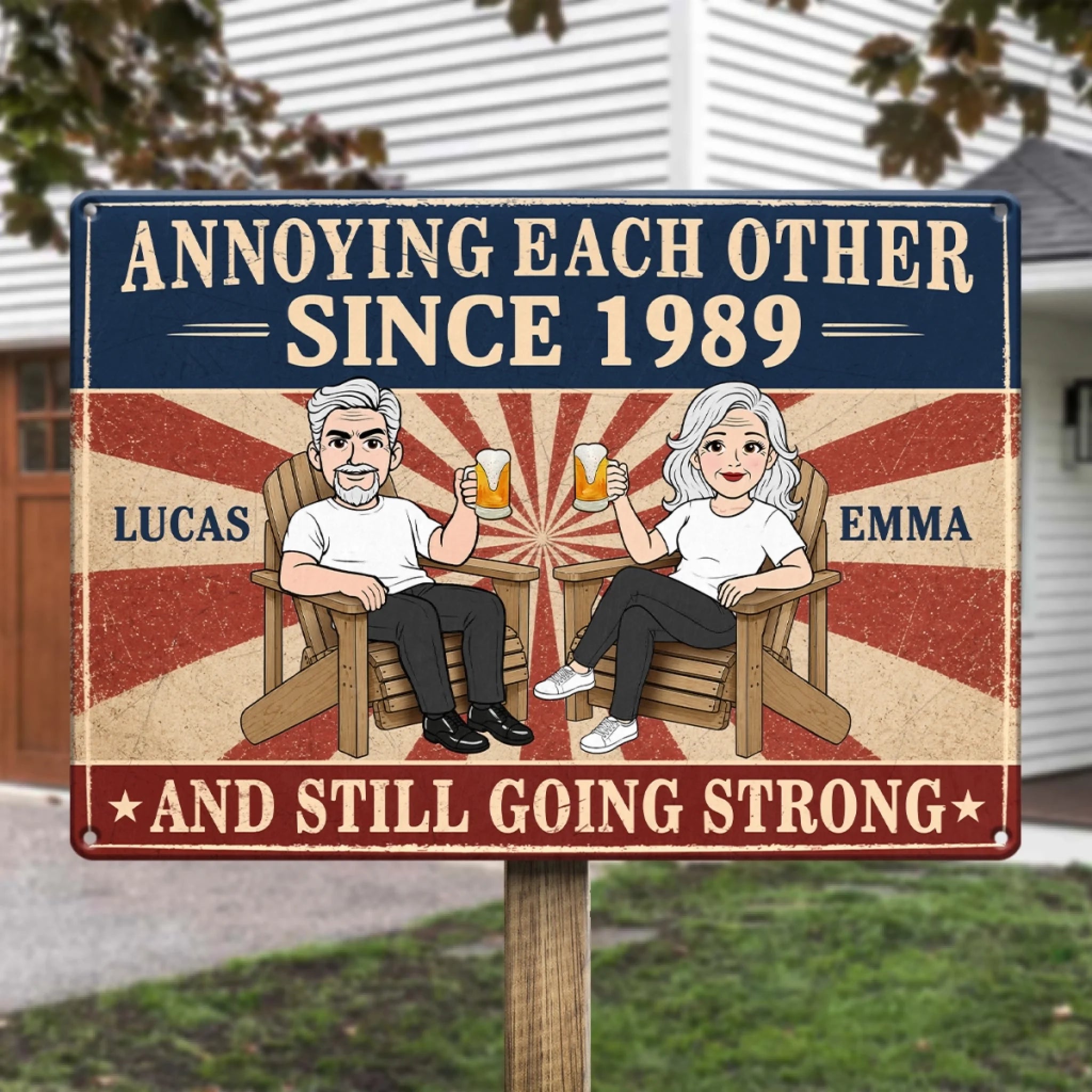 Custom Home Decor Metal Sign Personalized Anniversary Wedding Gift for Husband Wife Love You Weirdo