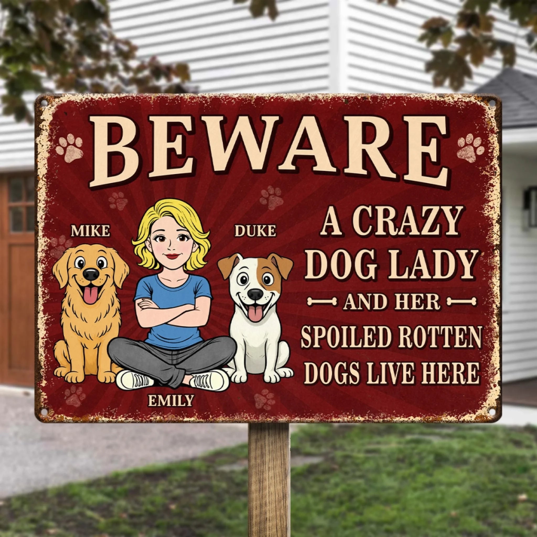 Custom Home Decor Metal Sign Personalized Birthday Gift for Dog Lovers Dog Dad Mom