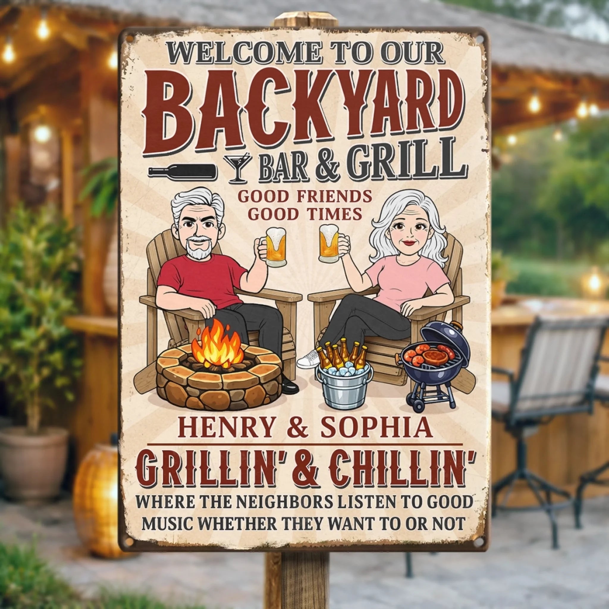 Custom Home Decor Metal Sign Personalized Anniversary Wedding Gift for Husband Wife or Couple